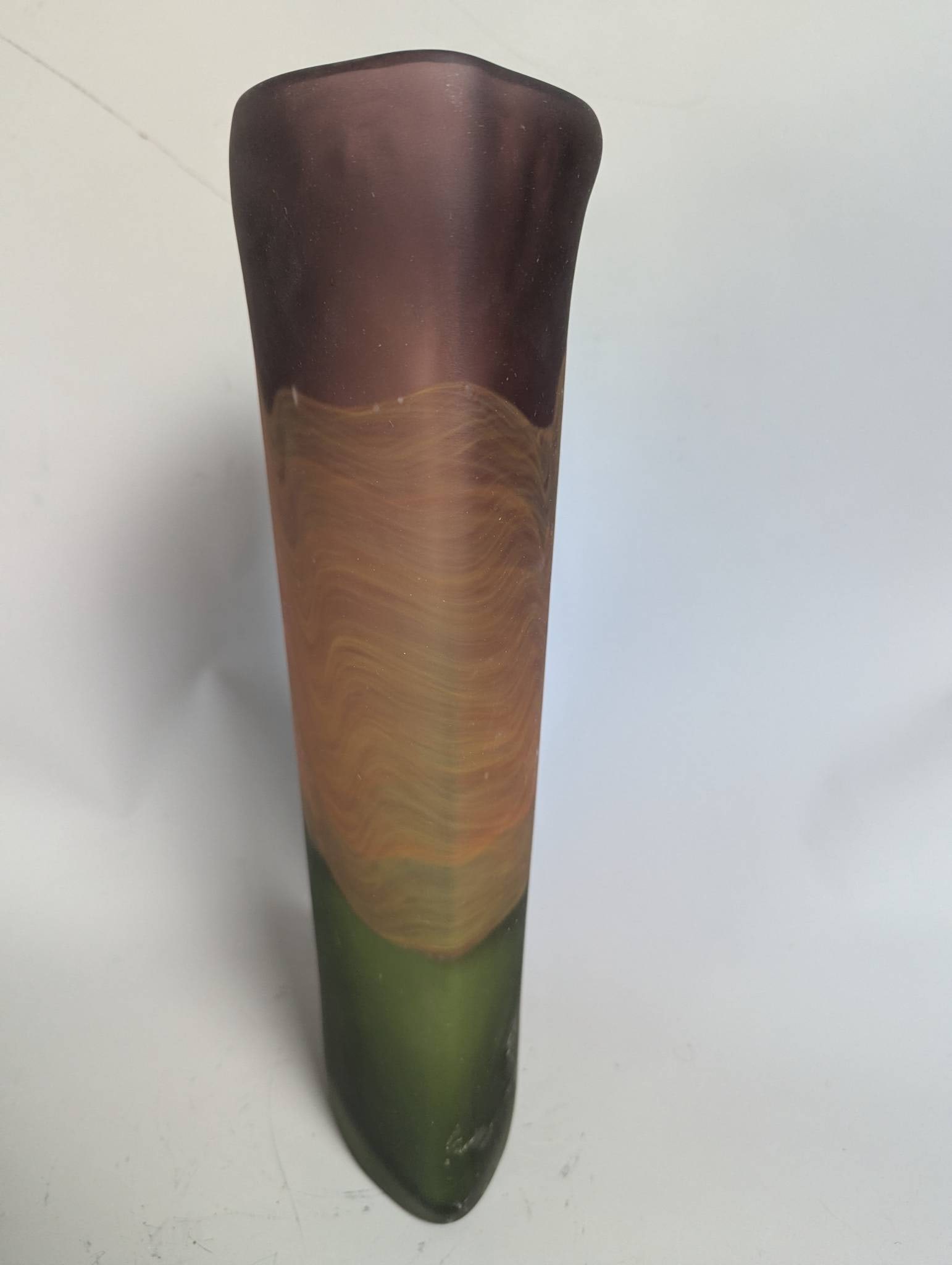 Hand Blown Multicolored Glass Vase with Abstract Design - 4