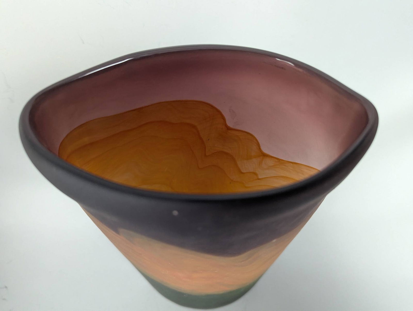 Hand Blown Multicolored Glass Vase with Abstract Design - 5