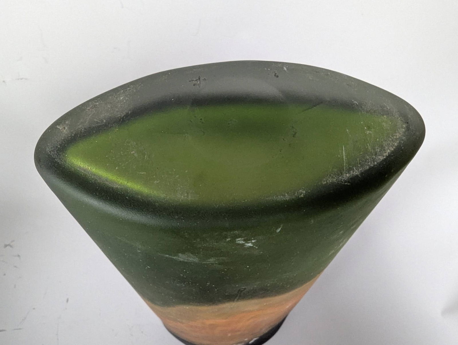 Hand Blown Multicolored Glass Vase with Abstract Design - 6