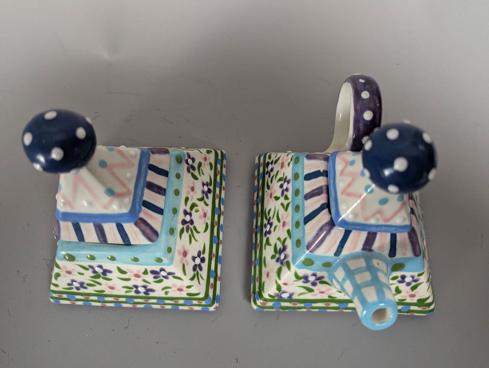 Hand-Painted Ceramic Pyramid-Shaped Teapot and Sugar Jar Jad-6-2000 - 3