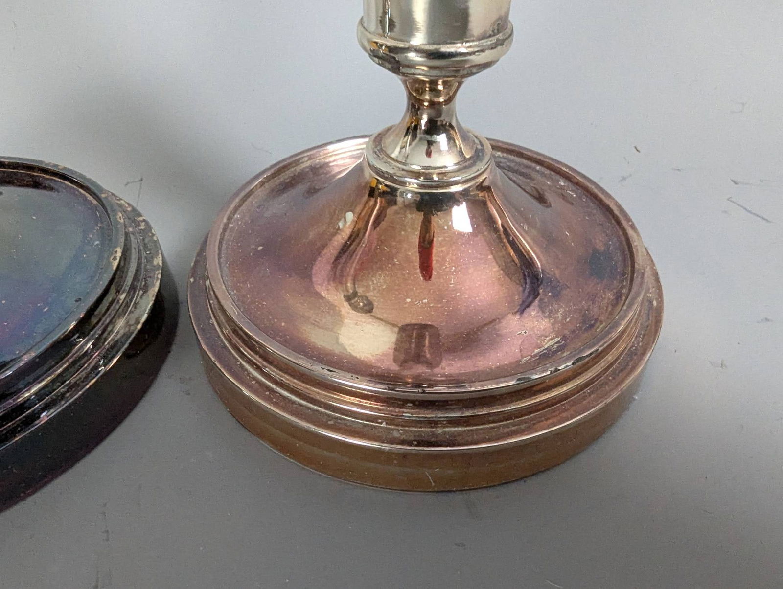 Retired Restoration Hardware Silver-Plated and Lucite Taper Candle Holders - 3