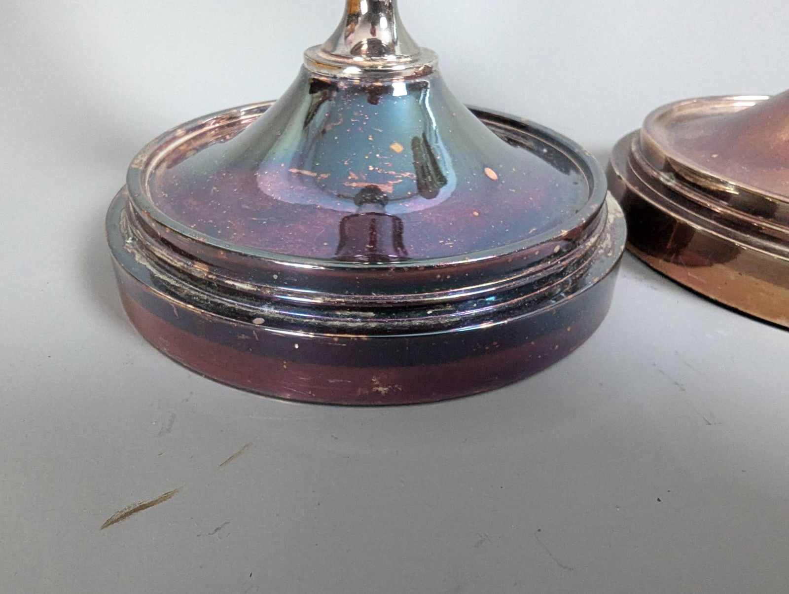 Retired Restoration Hardware Silver-Plated and Lucite Taper Candle Holders - 4