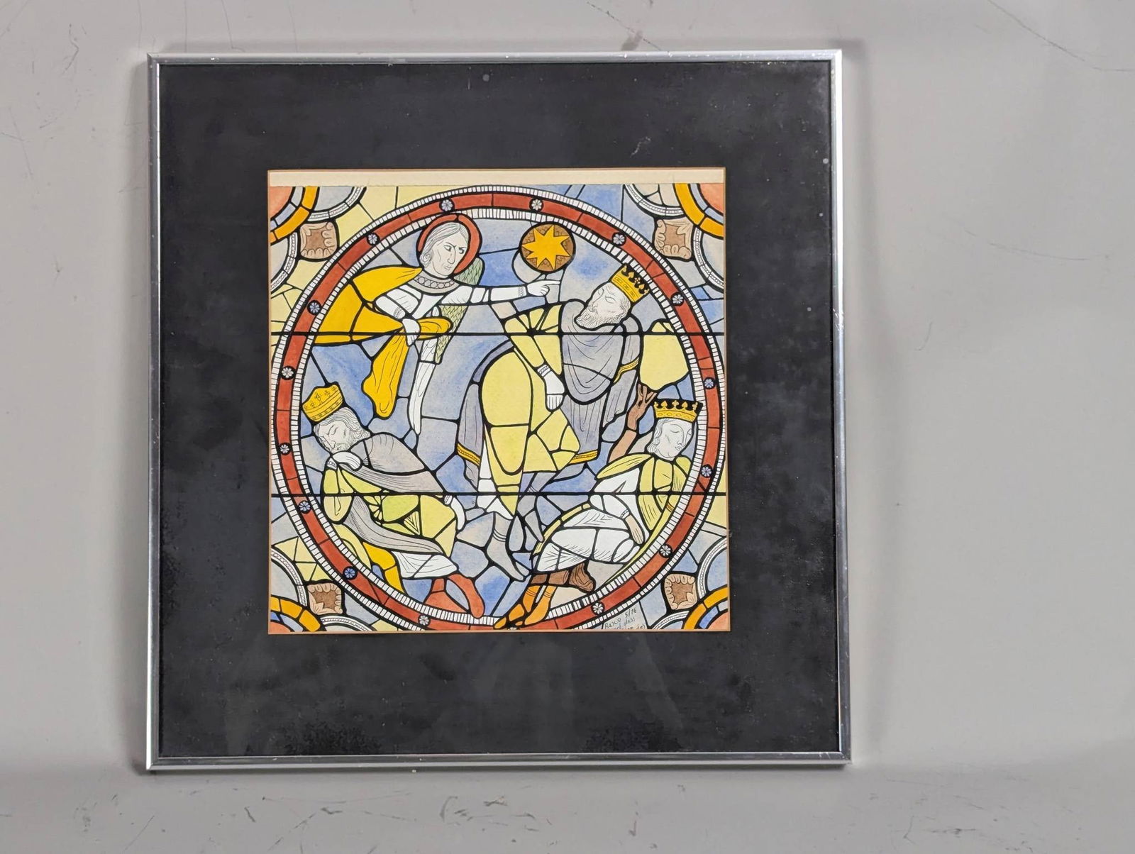 1976 Color Drawing Depicting the Annunciation to the Shepherds by Rasco (1 of 11)