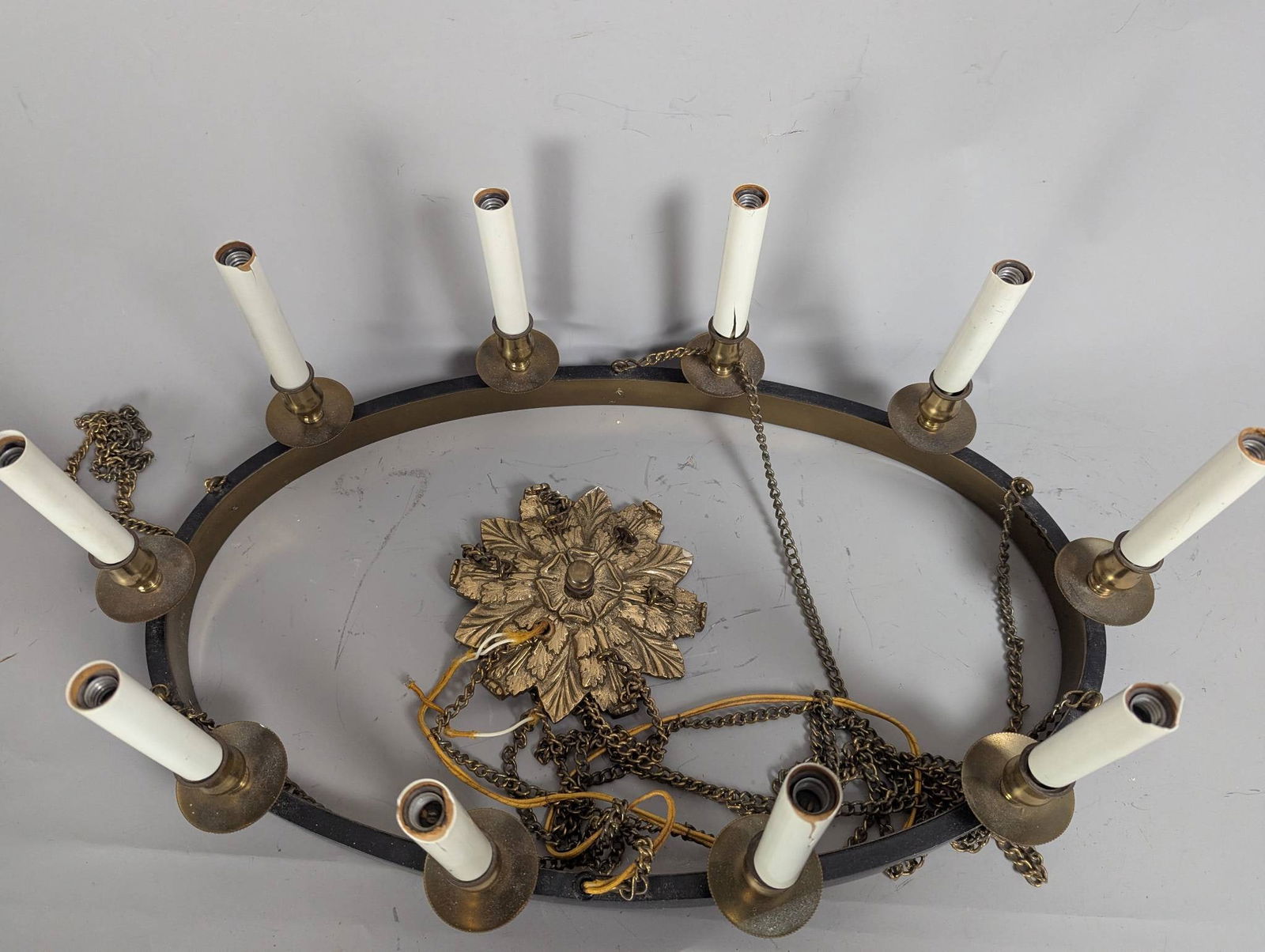 Oval Spanish Revival Chandelier with Eight Candle Holders - 2