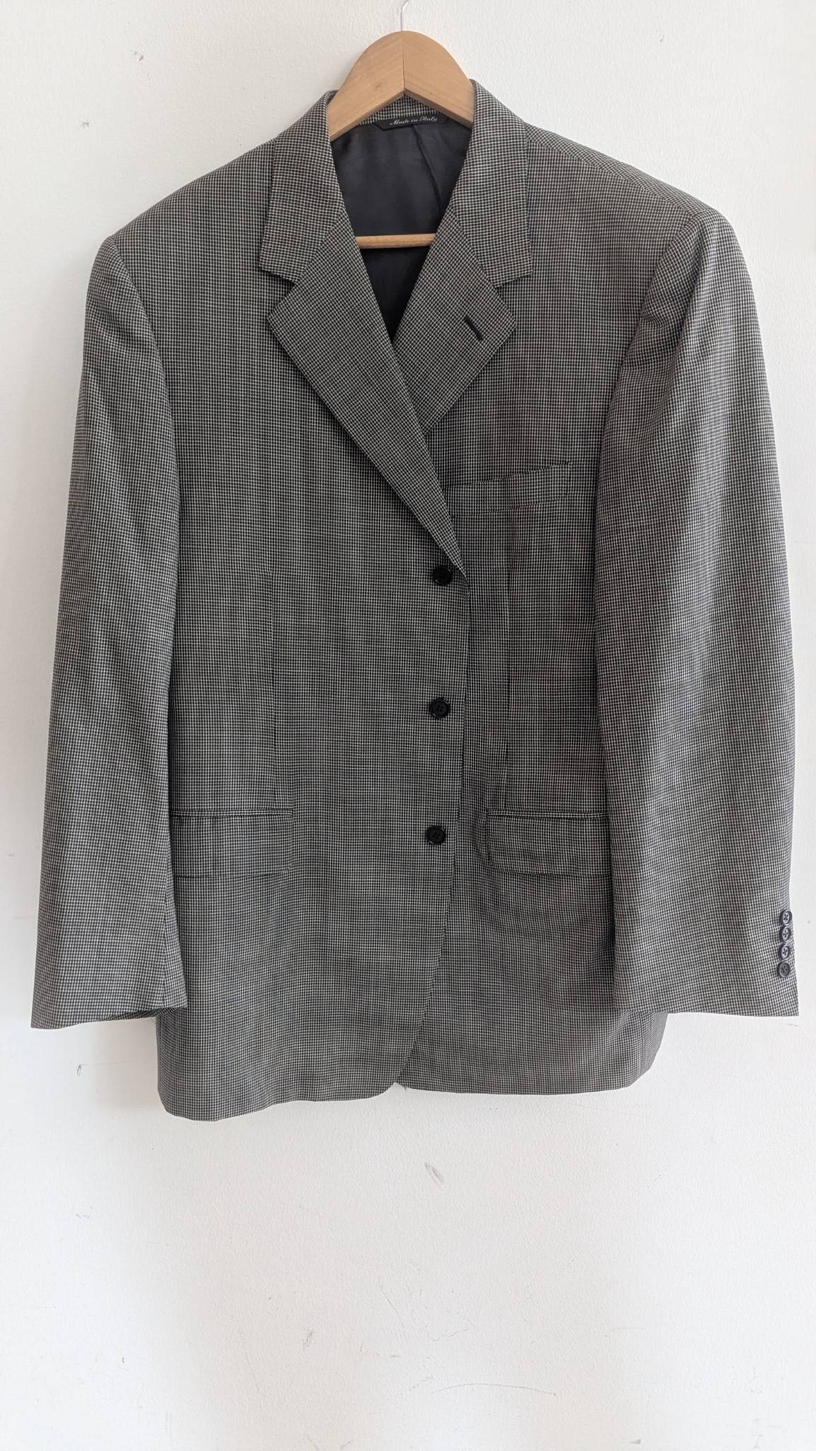 Canali Black and White Houndstooth Wool Jacket (1 of 9)