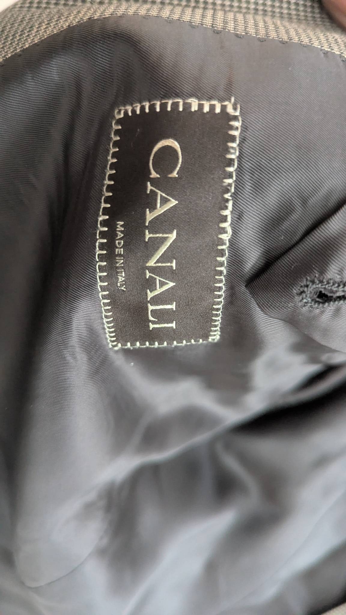 Canali Black and White Houndstooth Wool Jacket - 6