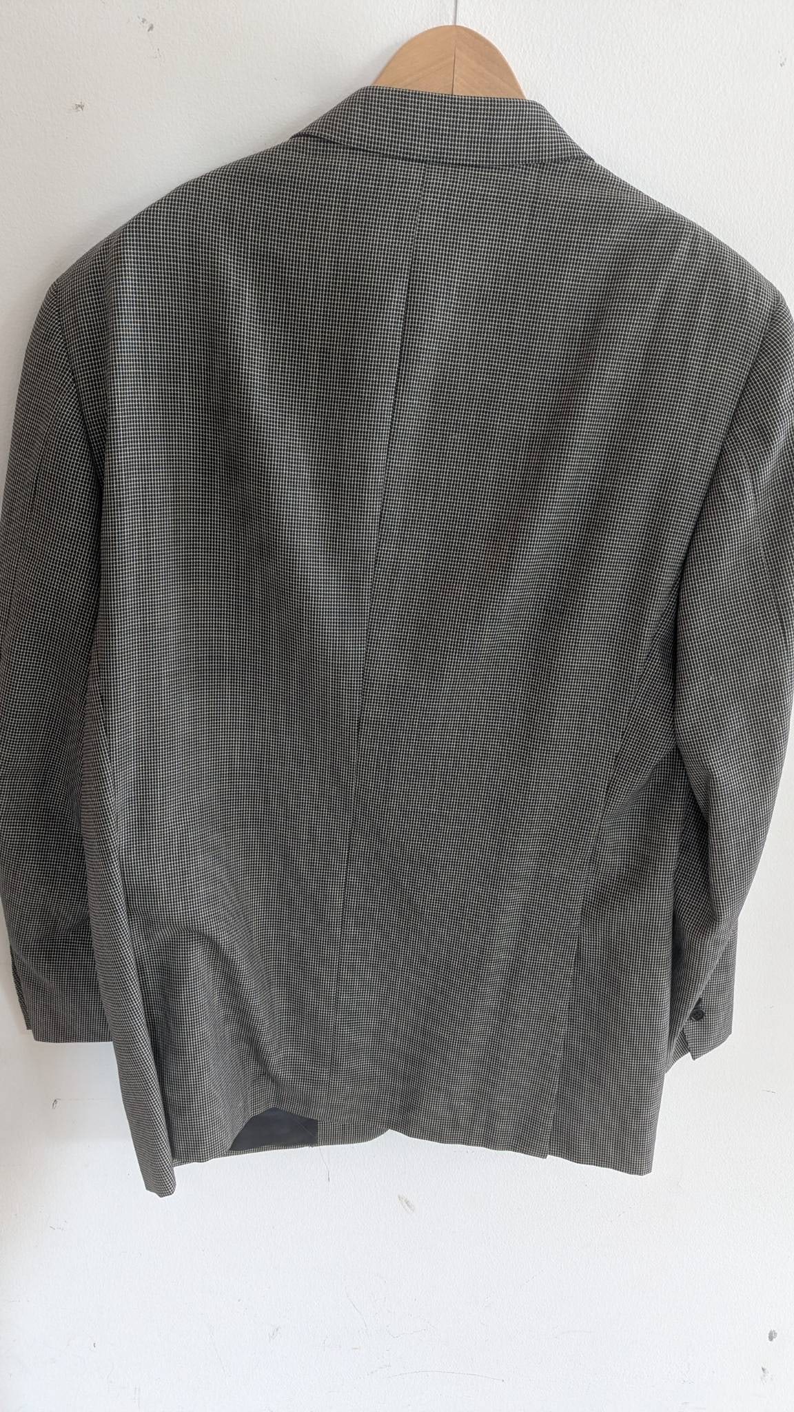 Canali Black and White Houndstooth Wool Jacket - 9