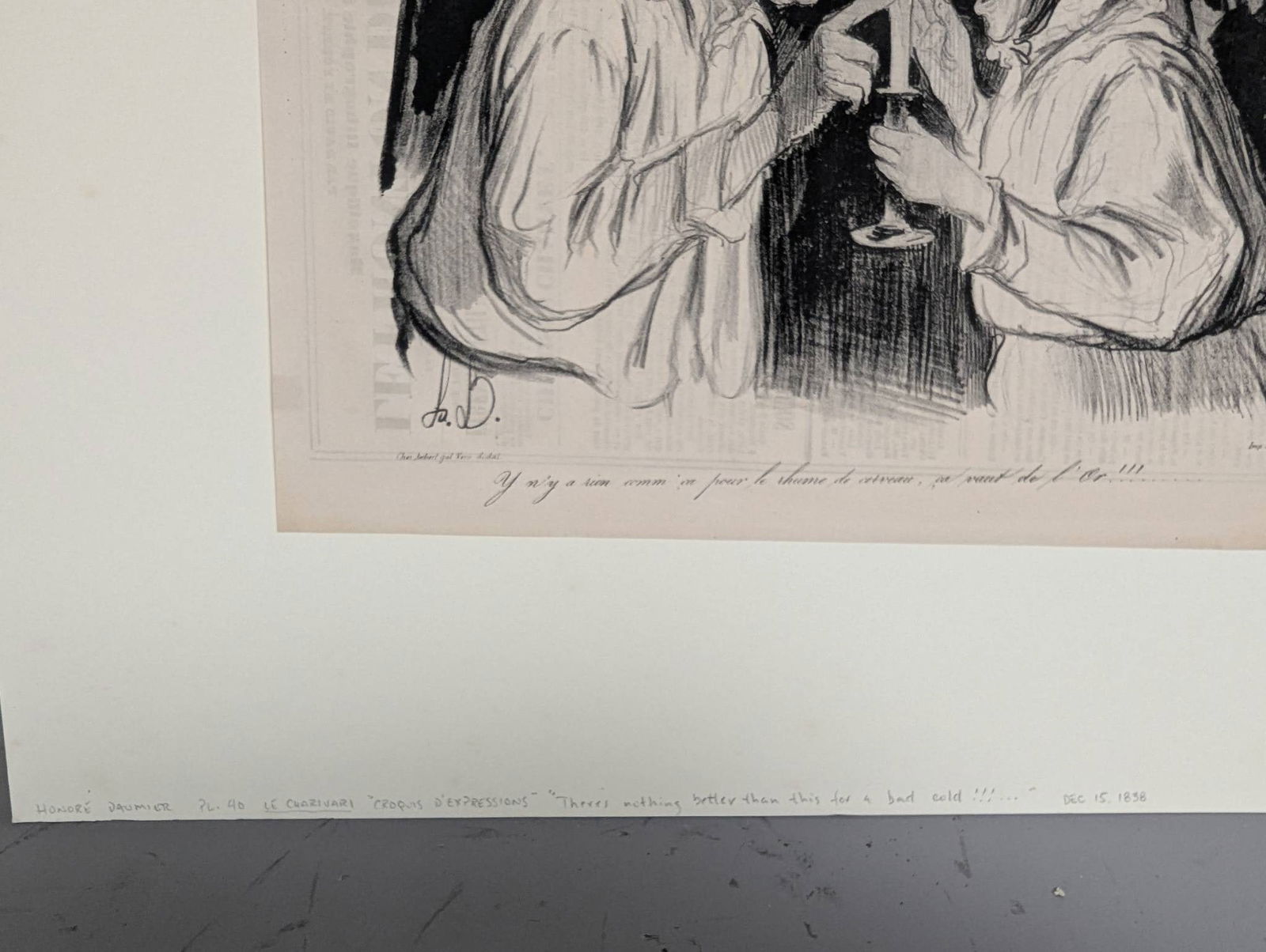 Four c1830â€™s Etchings Depicting Various Social Scenes by Honroe Daumier - 11