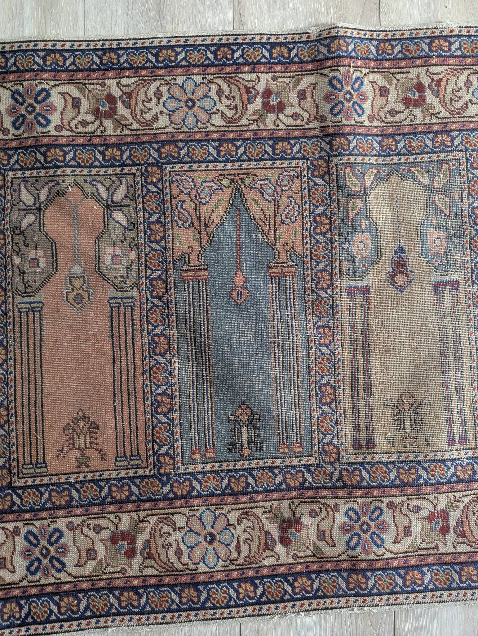 Turkish Kayseri Saf Runner Rug with Prayer Niche Design - 4