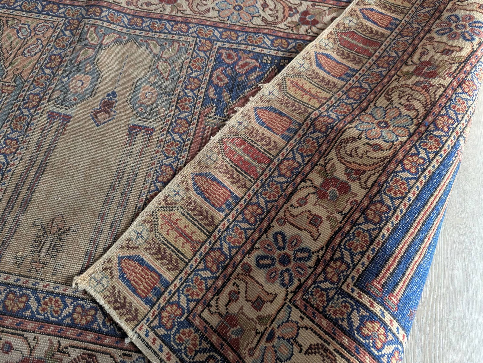 Turkish Kayseri Saf Runner Rug with Prayer Niche Design - 9