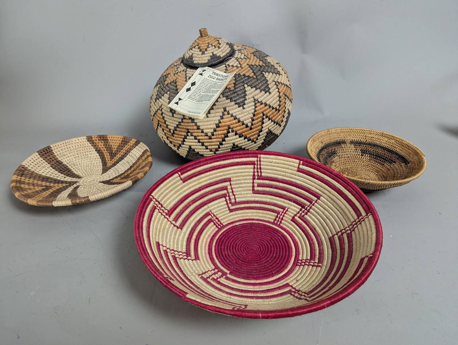 Handwoven African Baskets Including Lidded and Open Designs (1 of 9)