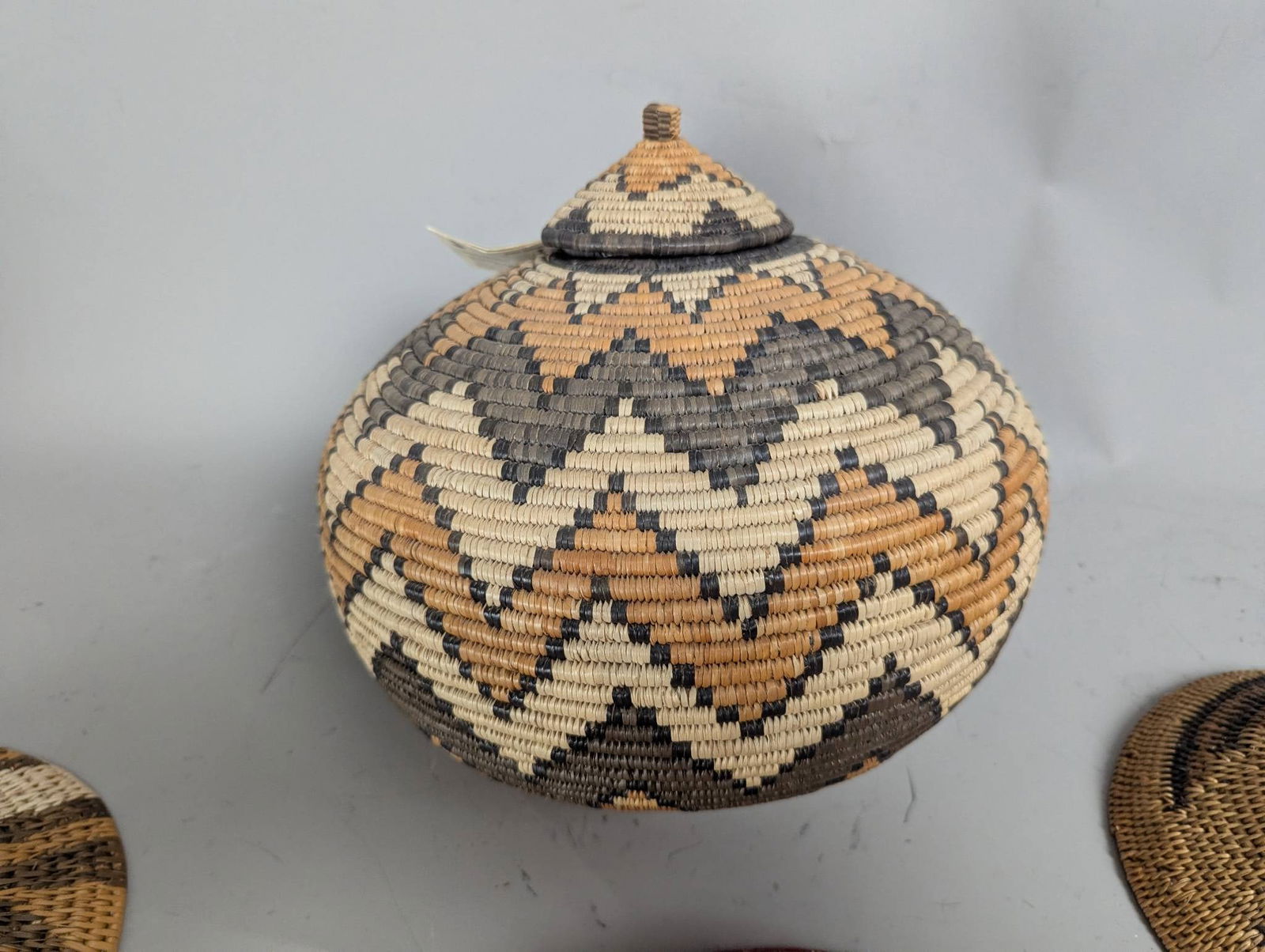 Handwoven African Baskets Including Lidded and Open Designs - 8