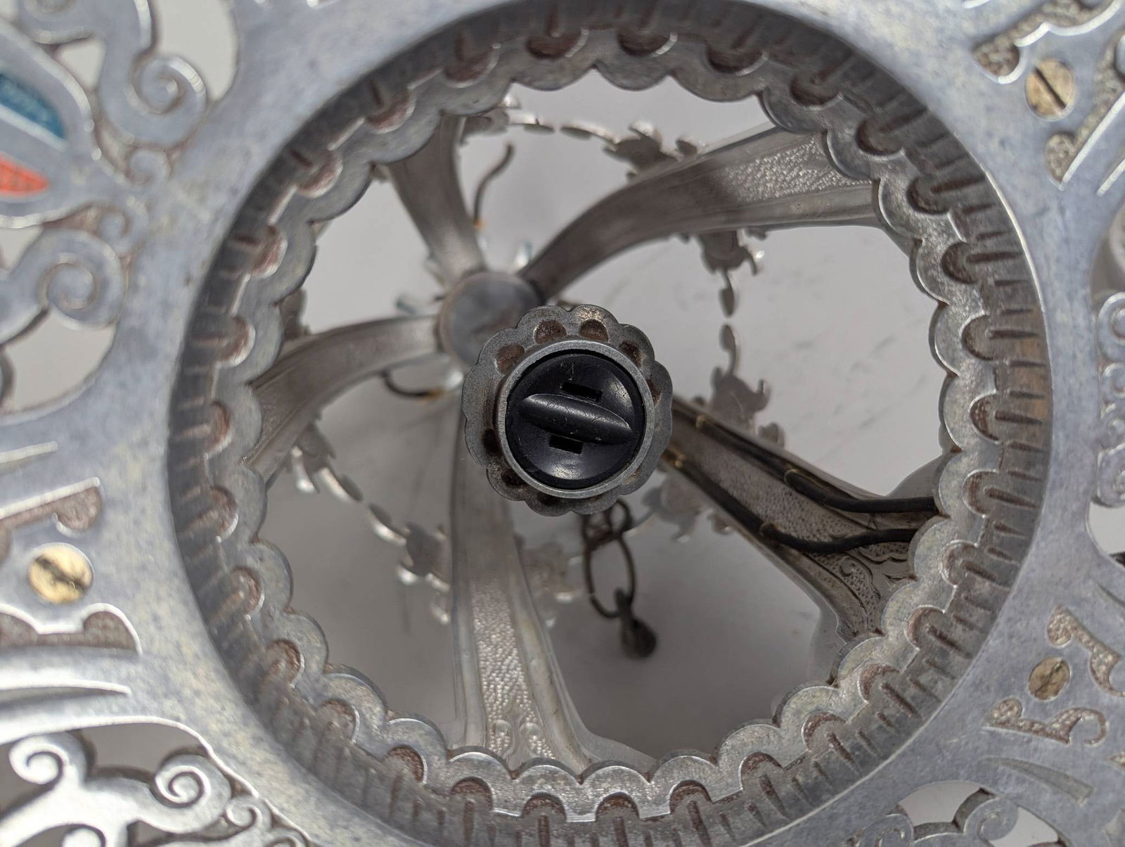 Art Deco Markel Nickel-Plated 5-Light Chandelier Frame with Ceiling Canopy - 8