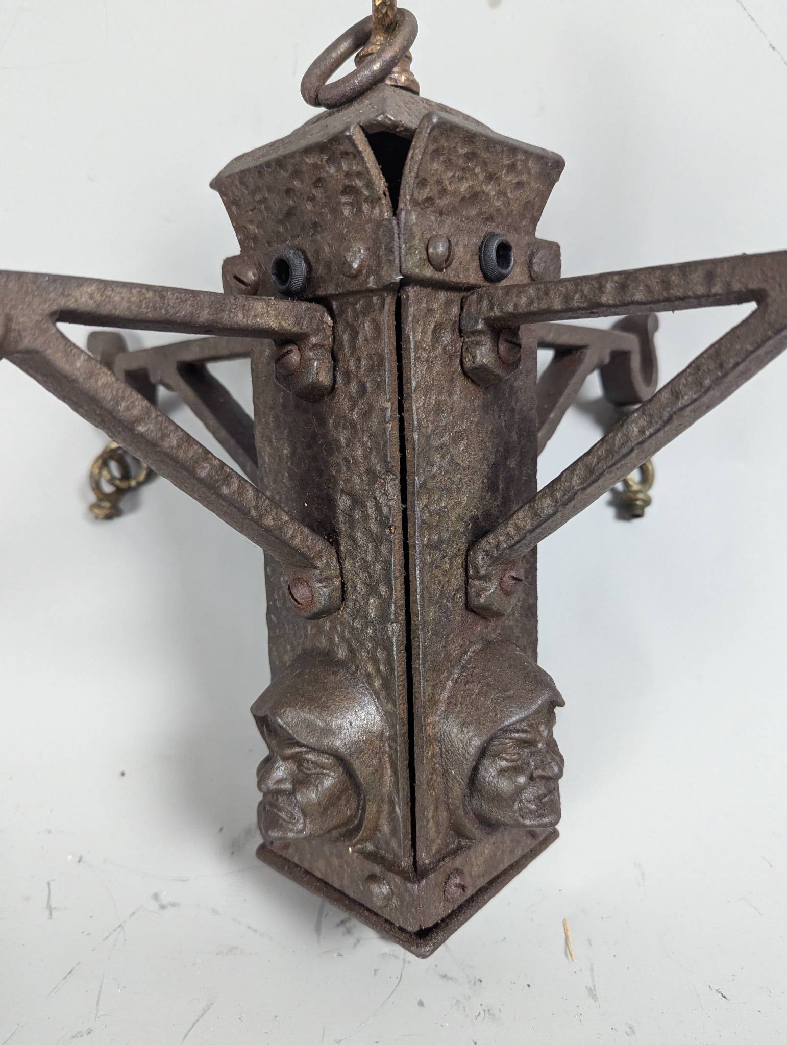 Antique Metal Castle Keep Medieval Renaissance Candle Lamp Light Fixture - 2