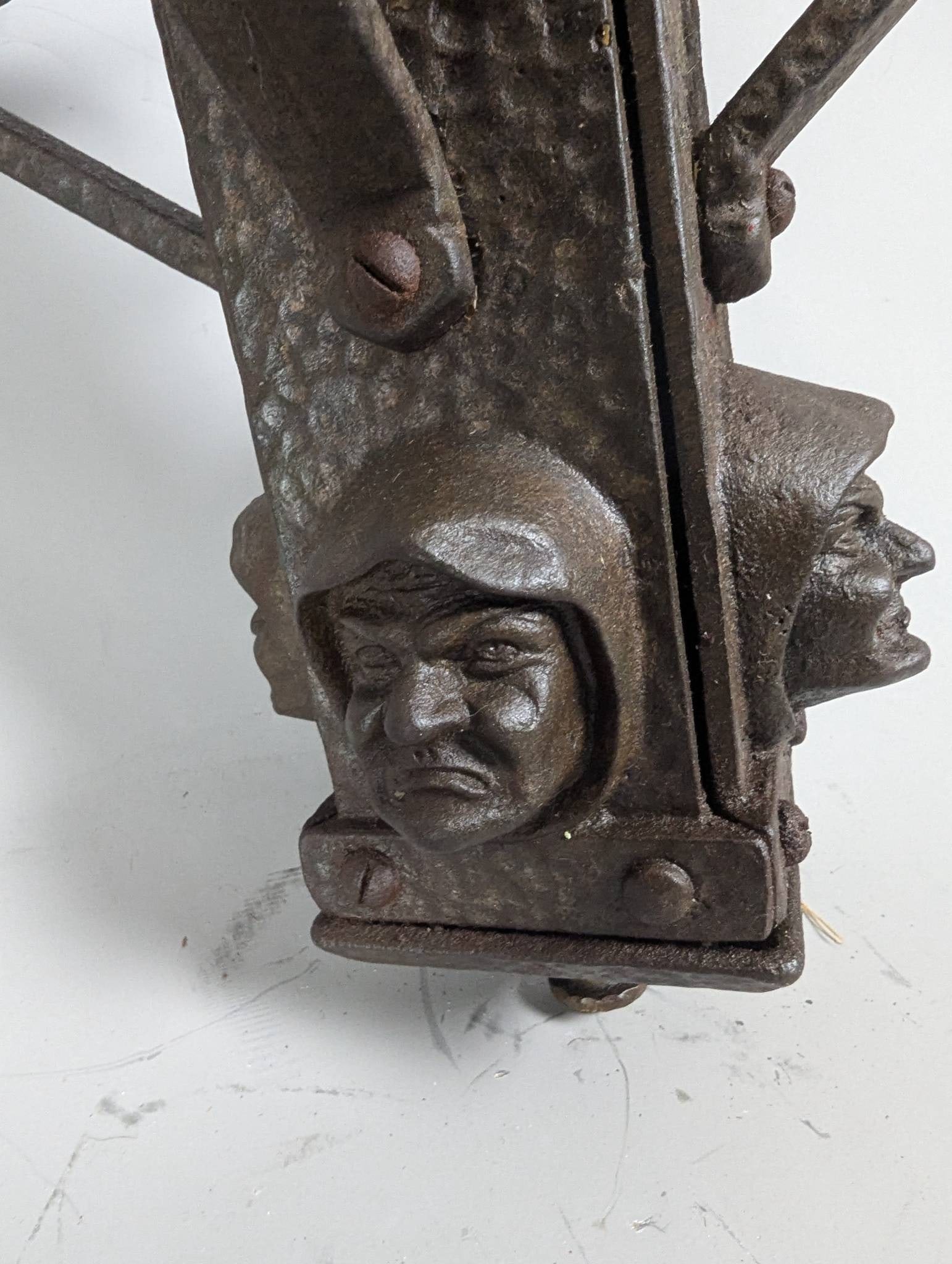 Antique Metal Castle Keep Medieval Renaissance Candle Lamp Light Fixture - 3