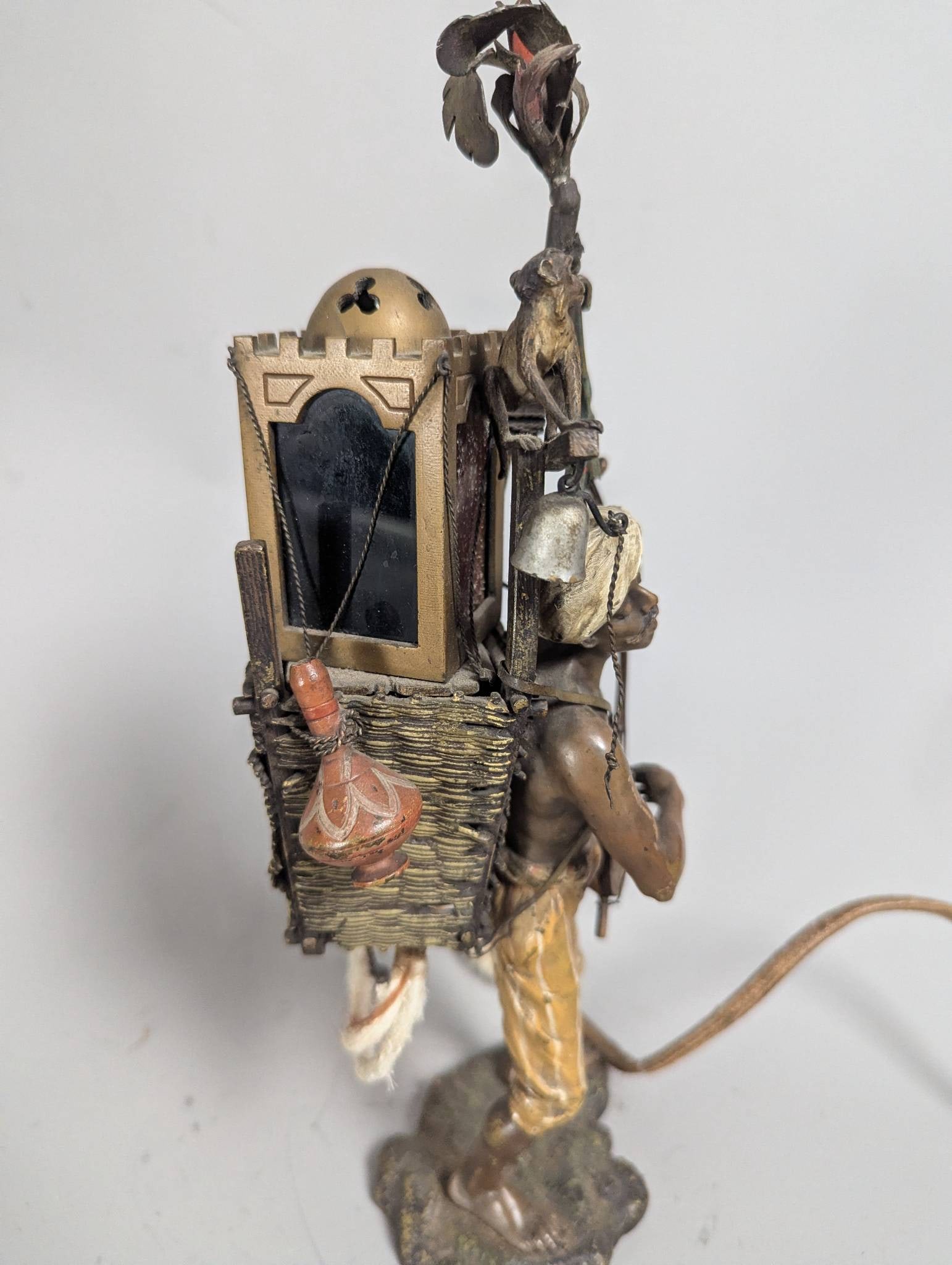 Cold-Painted Bronze Sculpture by Franz Xavier Bergmann Depicting Orientalist Figure - 4