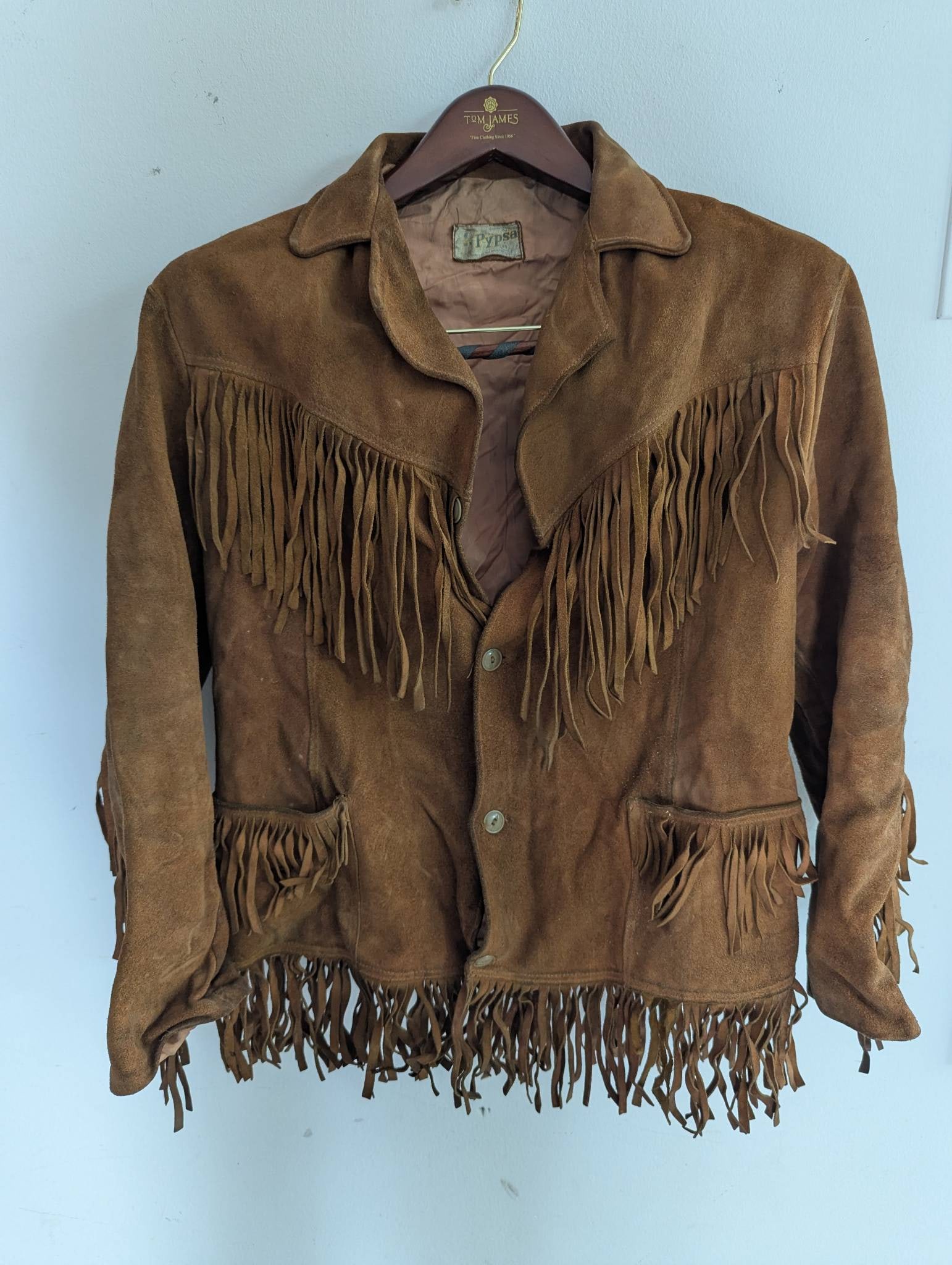 Vintage Brown Suede Fringe Western Jacket Likely from the 1960s or 1970s (1 of 8)