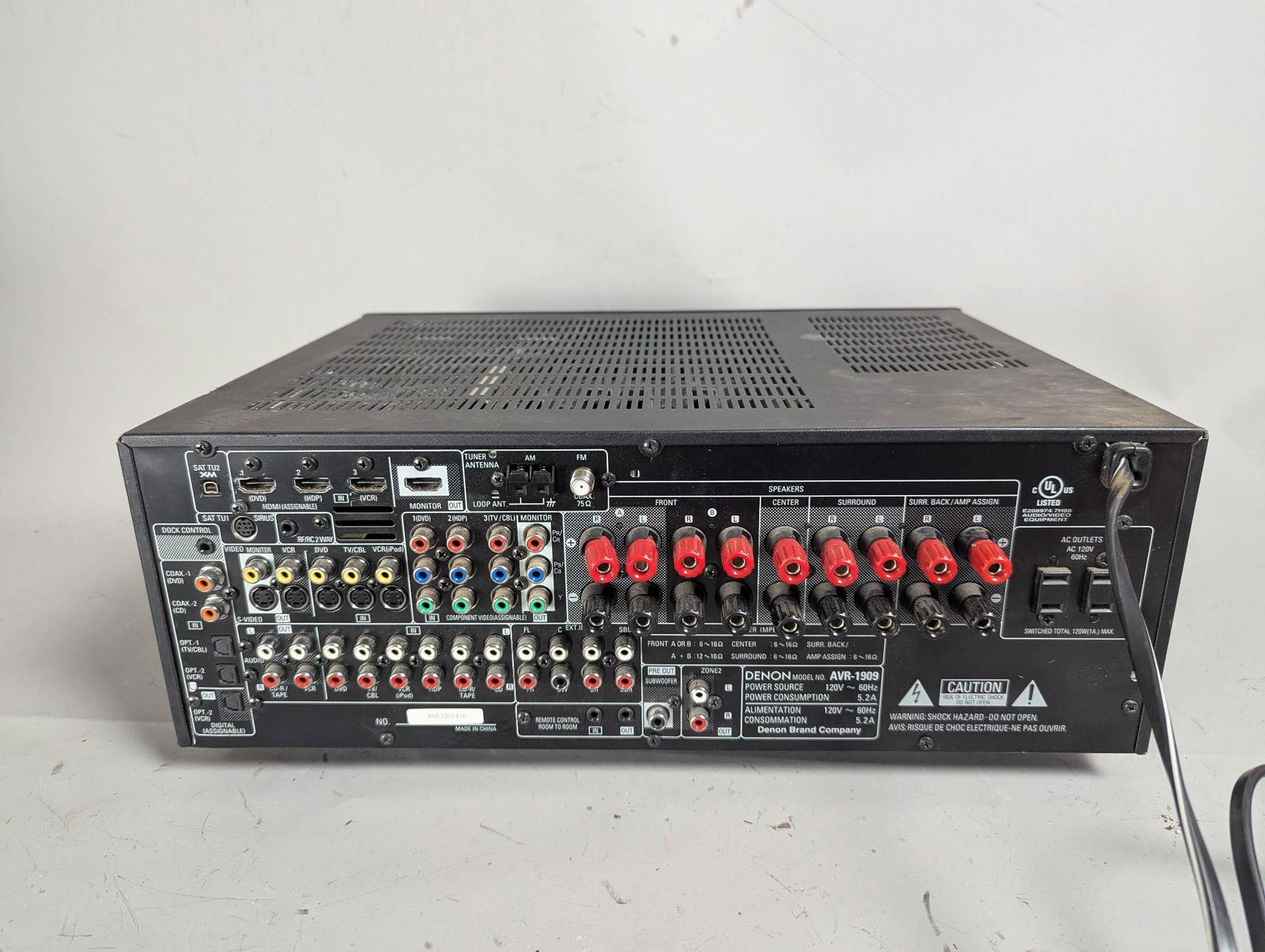 Denon AVR-1909 AV Surround Receiver with Multi Zone Capability - 8