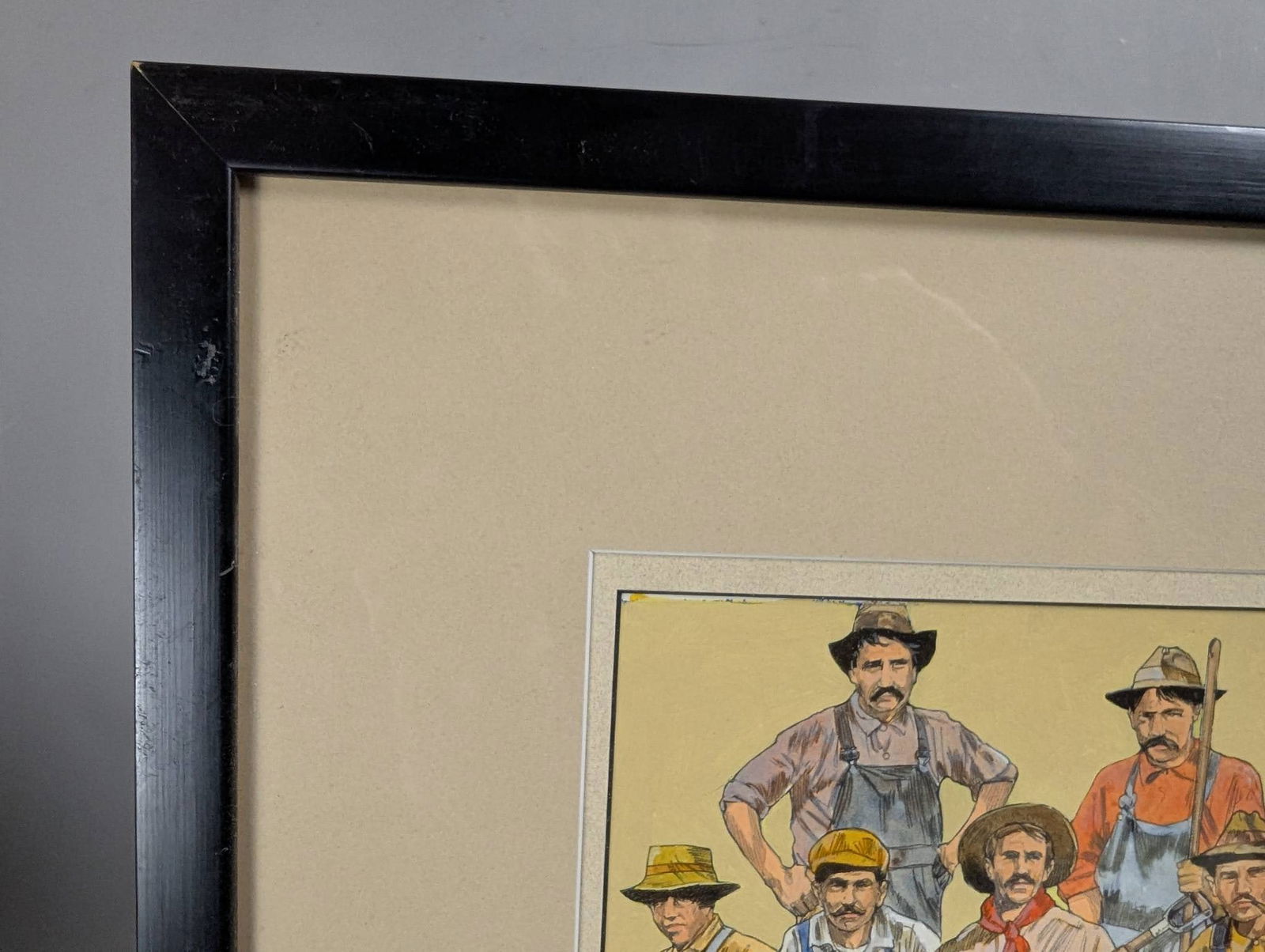 Acrylic on Paper Depicting Various Scenes of Panama Canal Construction in Frame - 12