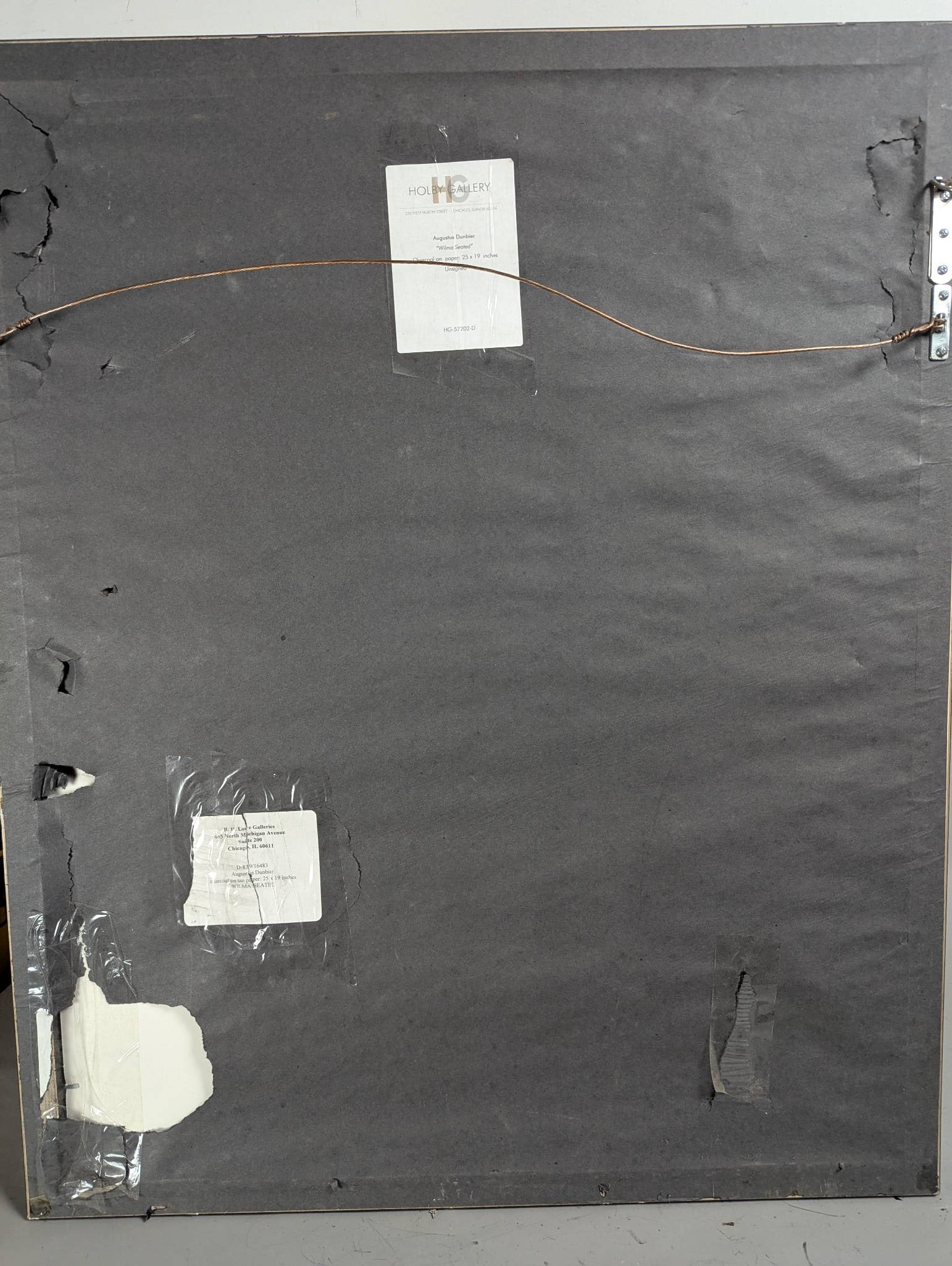 Charcoal on Paper Artwork Depicting Wilma Seated Attributed to Augustus Dunbier - 12