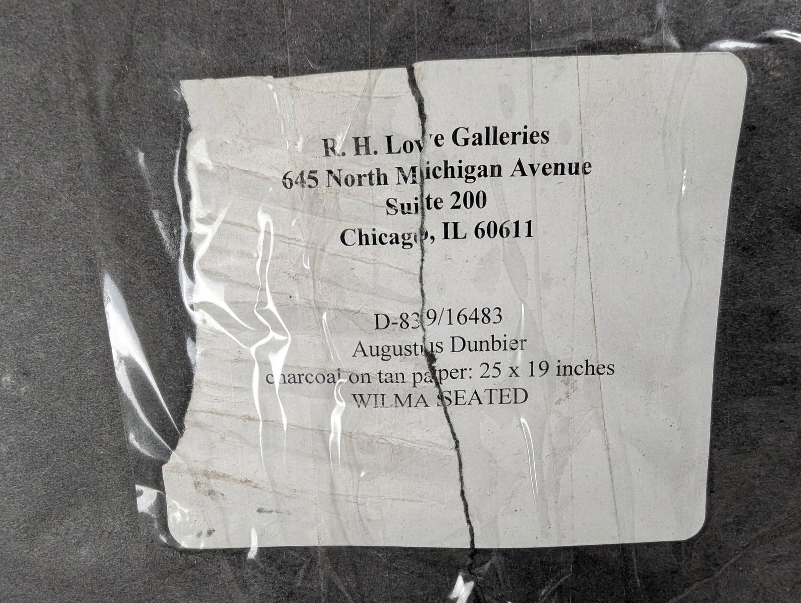 Charcoal on Paper Artwork Depicting Wilma Seated Attributed to Augustus Dunbier - 13