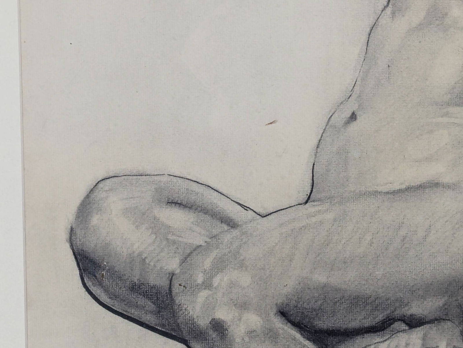 Charcoal on Paper Artwork Depicting Wilma Seated Attributed to Augustus Dunbier - 5