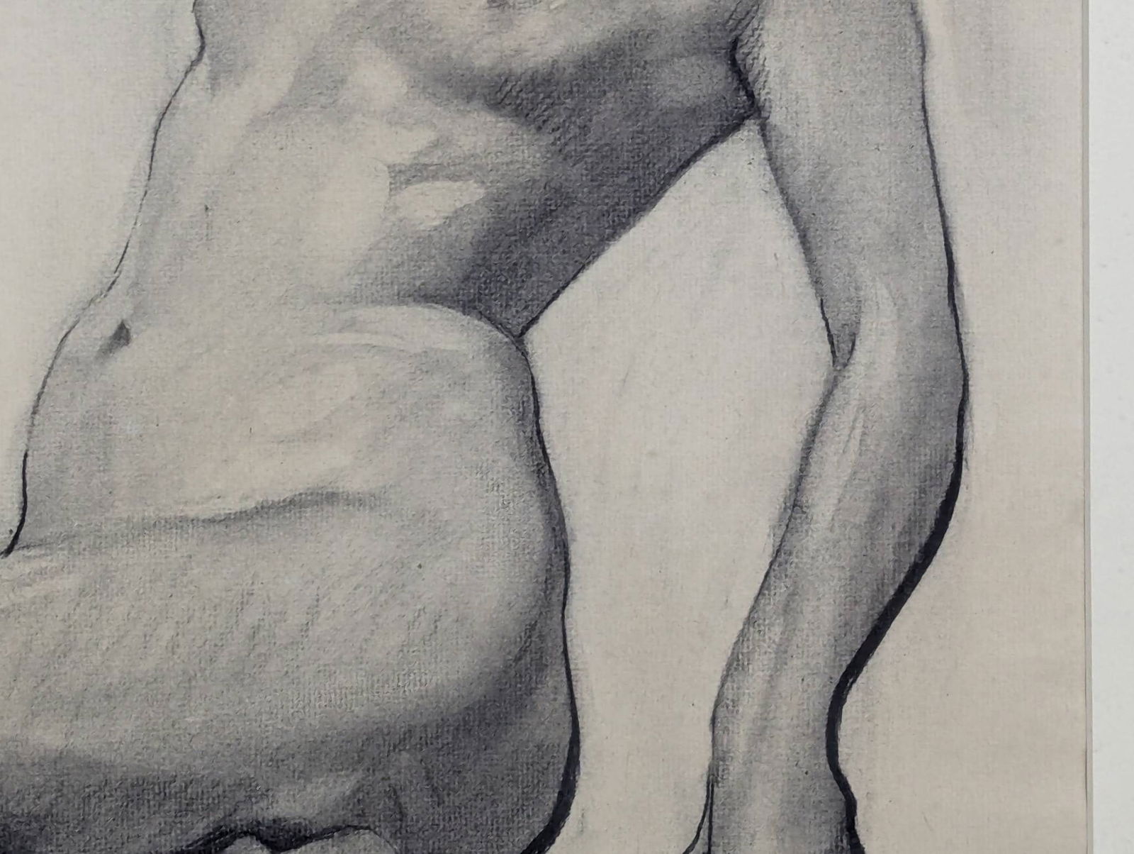 Charcoal on Paper Artwork Depicting Wilma Seated Attributed to Augustus Dunbier - 6