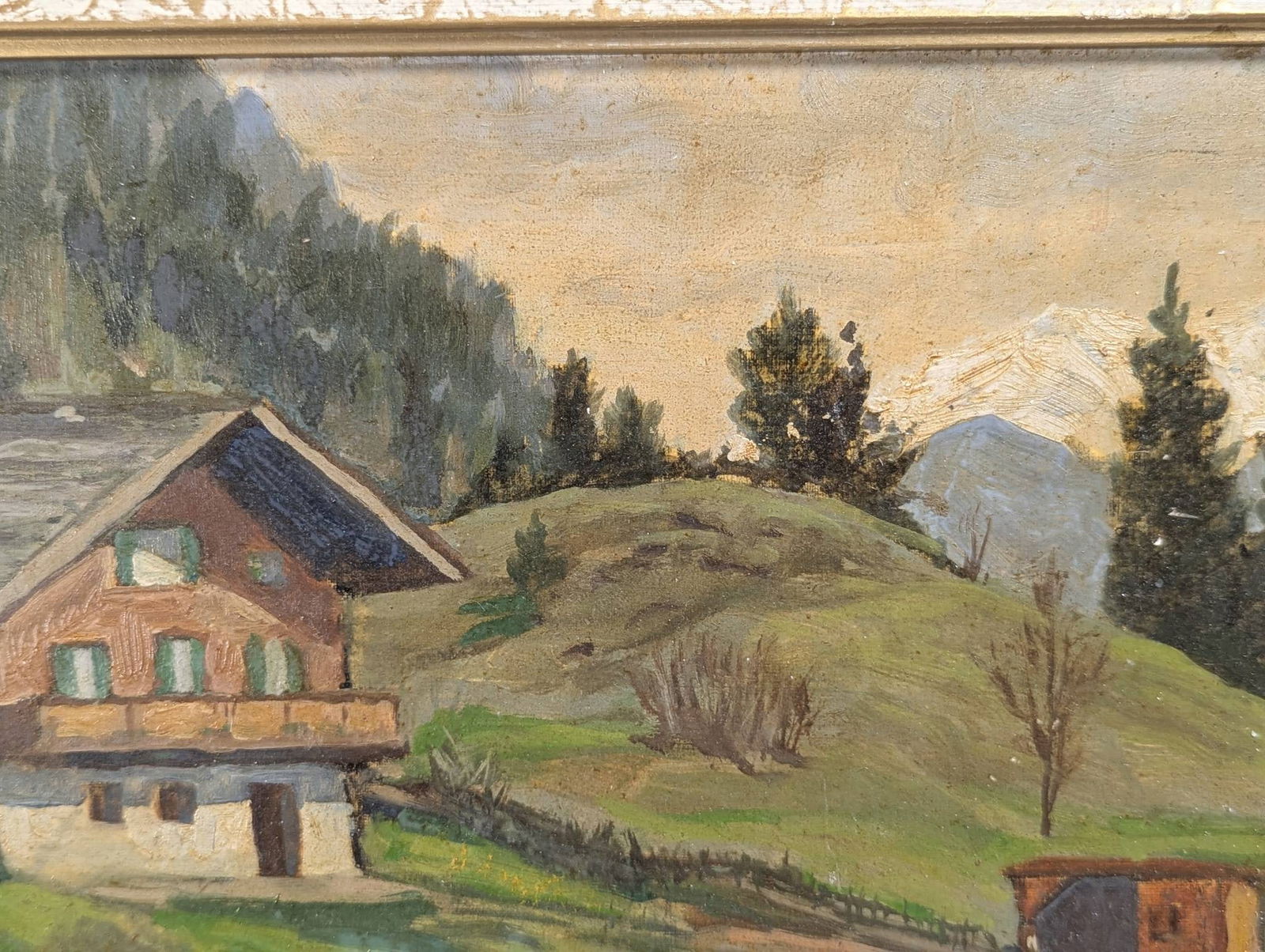 Oil Painting of Alpine Chalet by Laura J K Walz - 4