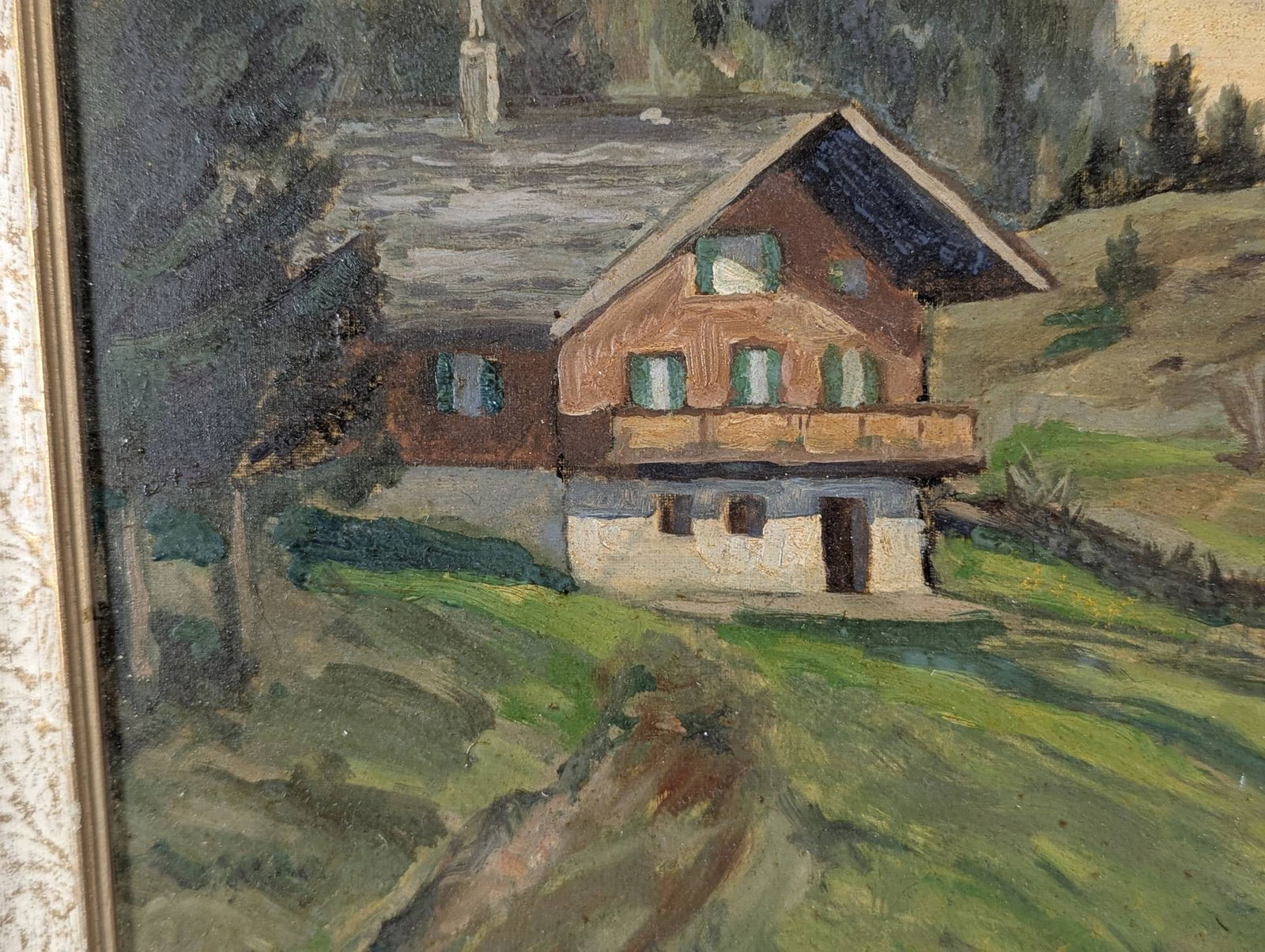 Oil Painting of Alpine Chalet by Laura J K Walz - 5