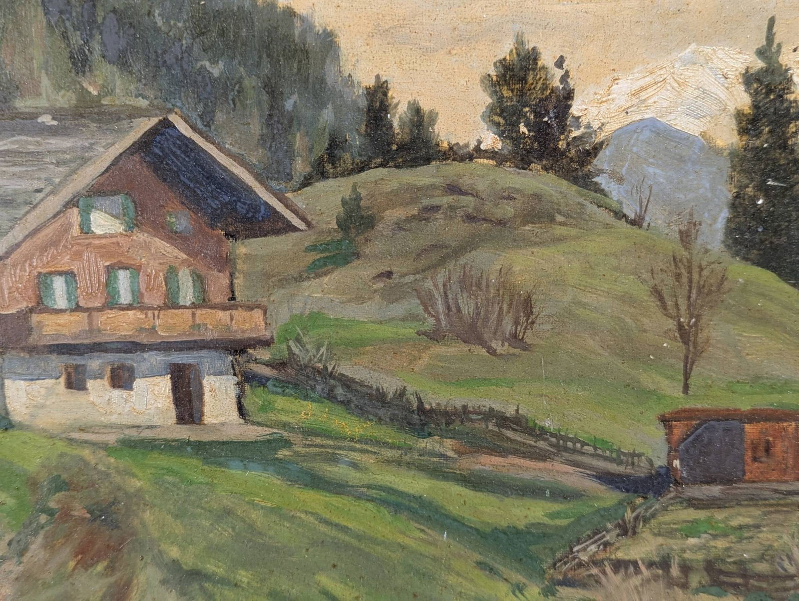 Oil Painting of Alpine Chalet by Laura J K Walz - 6