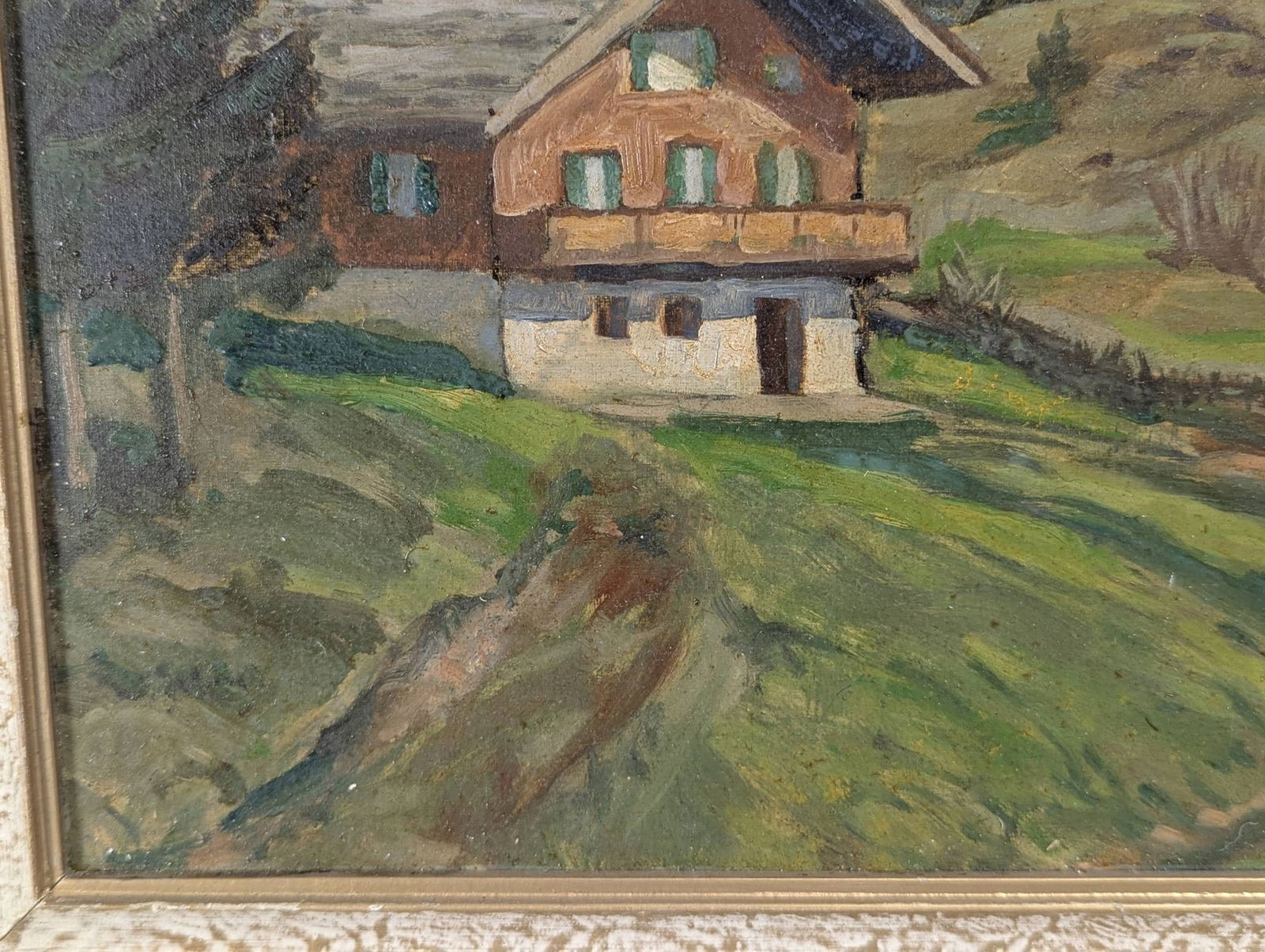 Oil Painting of Alpine Chalet by Laura J K Walz - 7