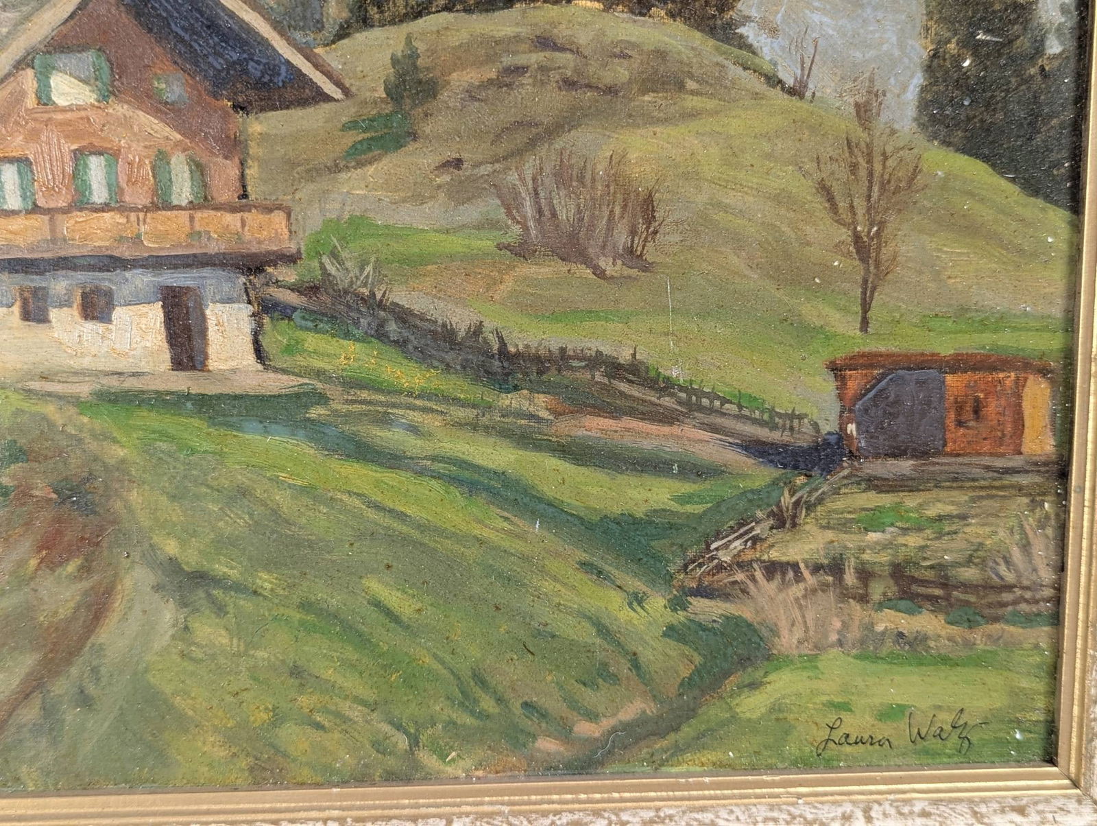 Oil Painting of Alpine Chalet by Laura J K Walz - 8