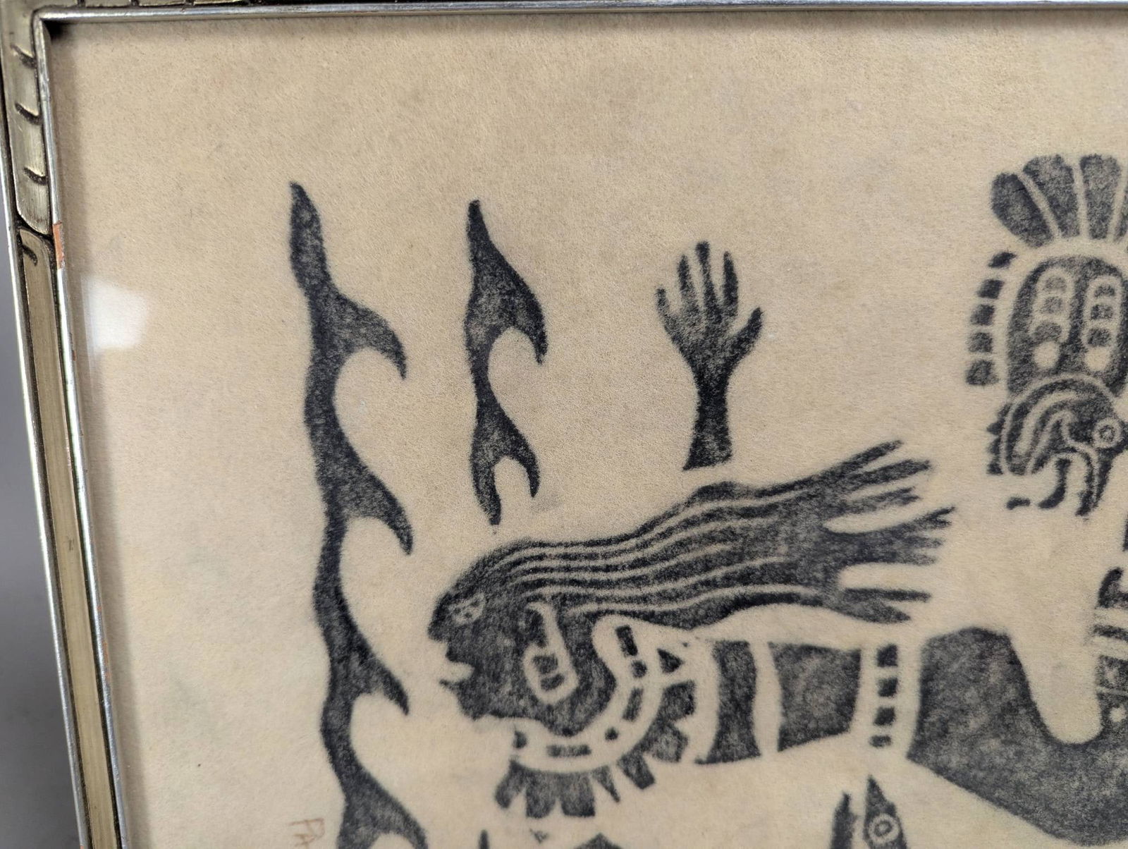 Mid-Century Modernist Tribal Abstract Hand-Pulled Print Signed Patric - 2