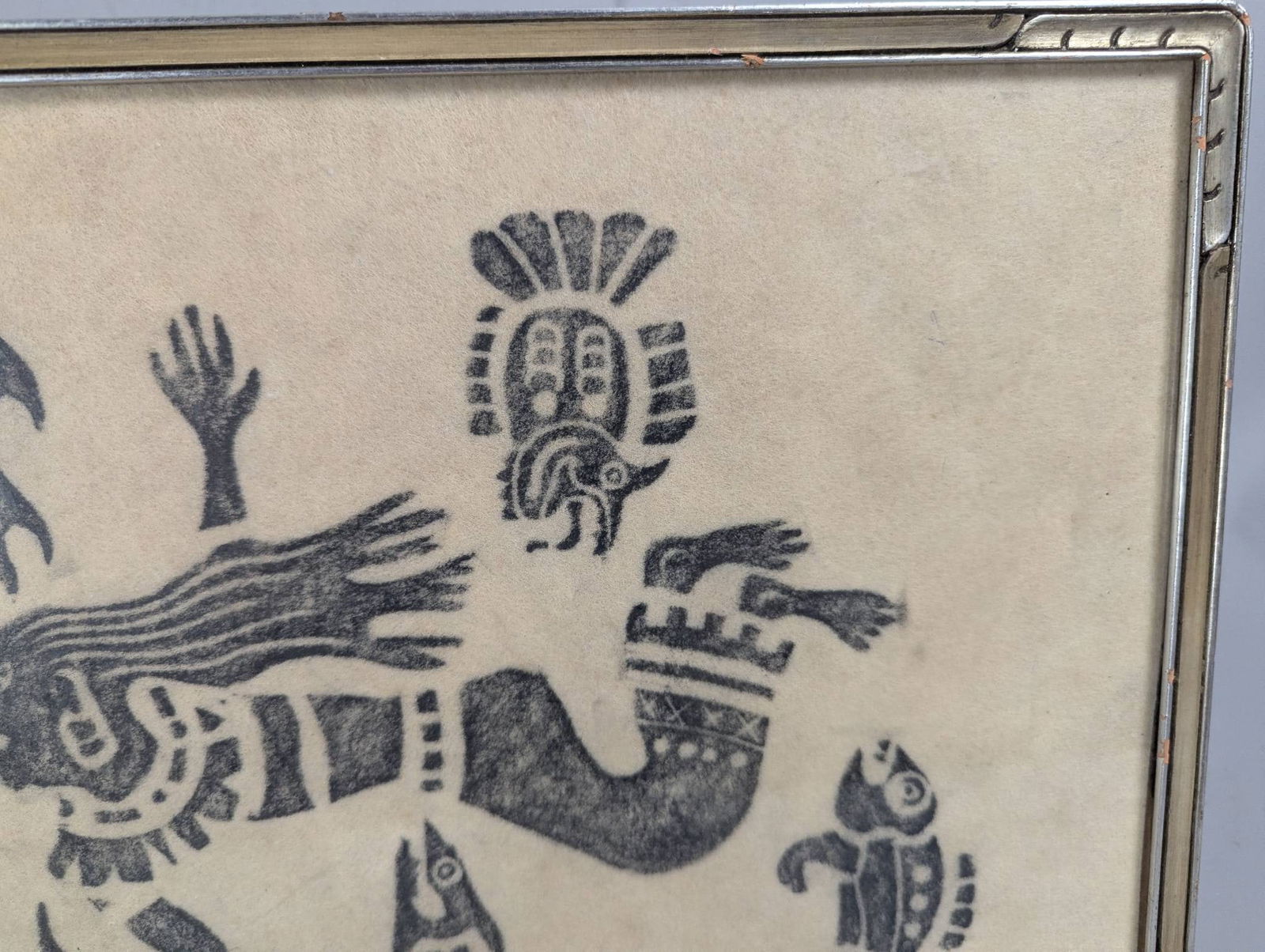 Mid-Century Modernist Tribal Abstract Hand-Pulled Print Signed Patric - 3