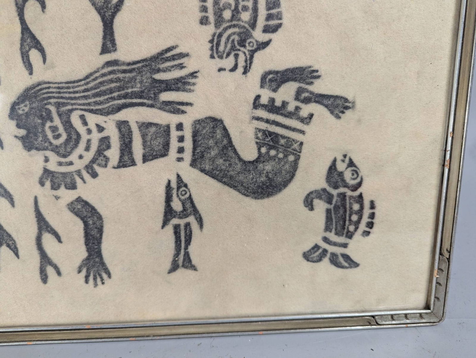 Mid-Century Modernist Tribal Abstract Hand-Pulled Print Signed Patric - 5