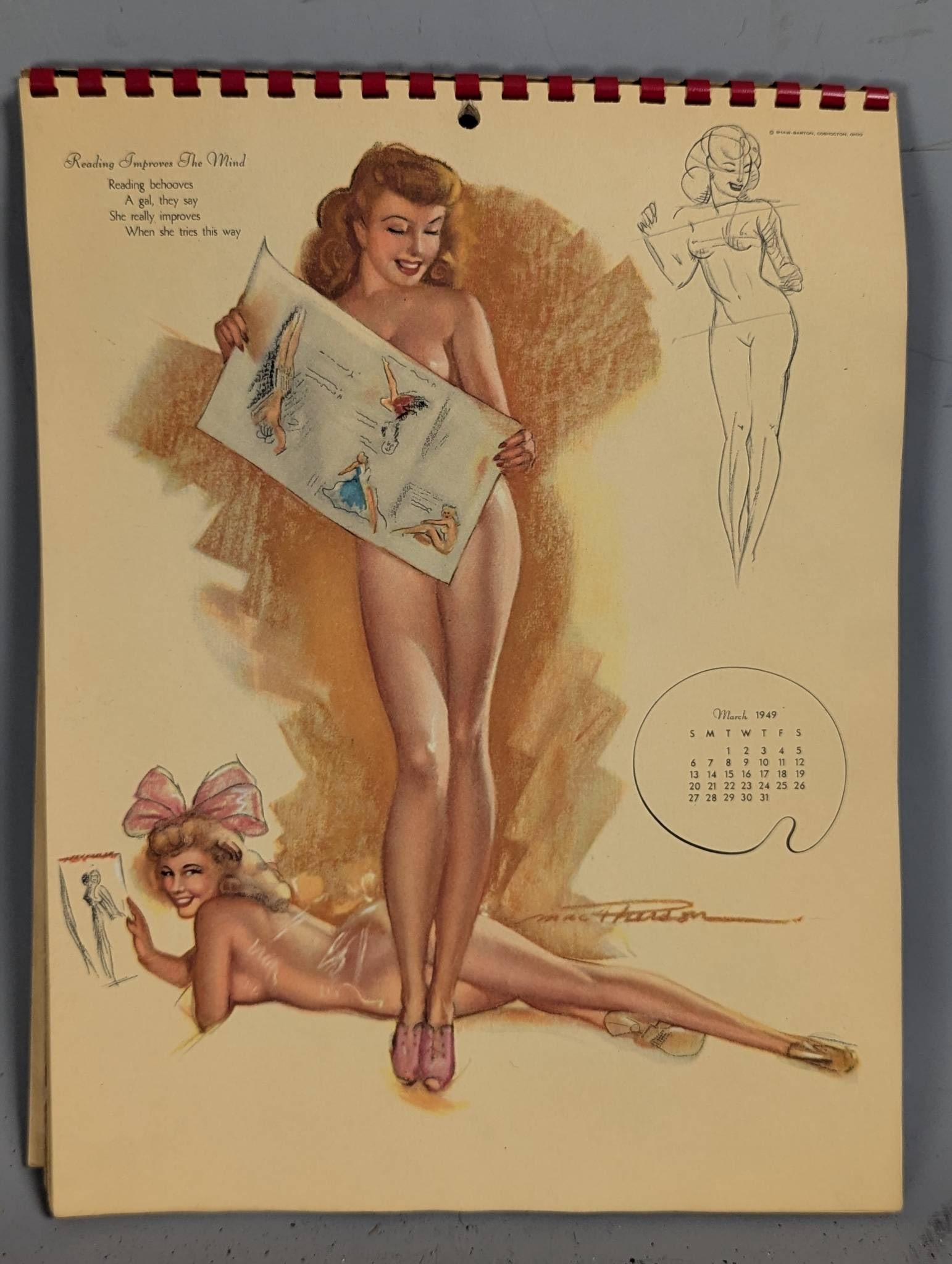 MacPherson Sketch Book 1949 Pin-Up Calendar with Artwork by Earl MacPherson - 4