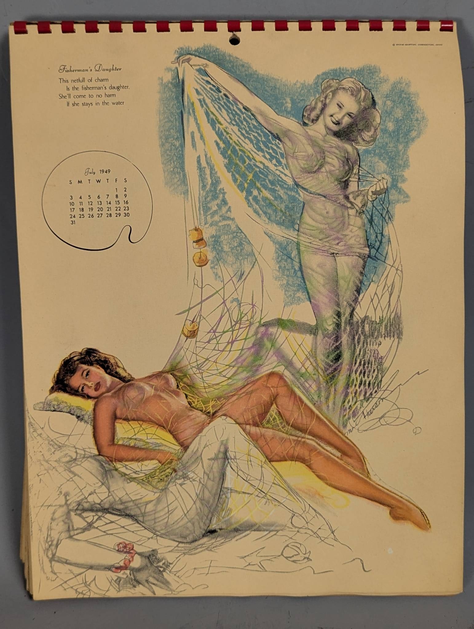 MacPherson Sketch Book 1949 Pin-Up Calendar with Artwork by Earl MacPherson - 6