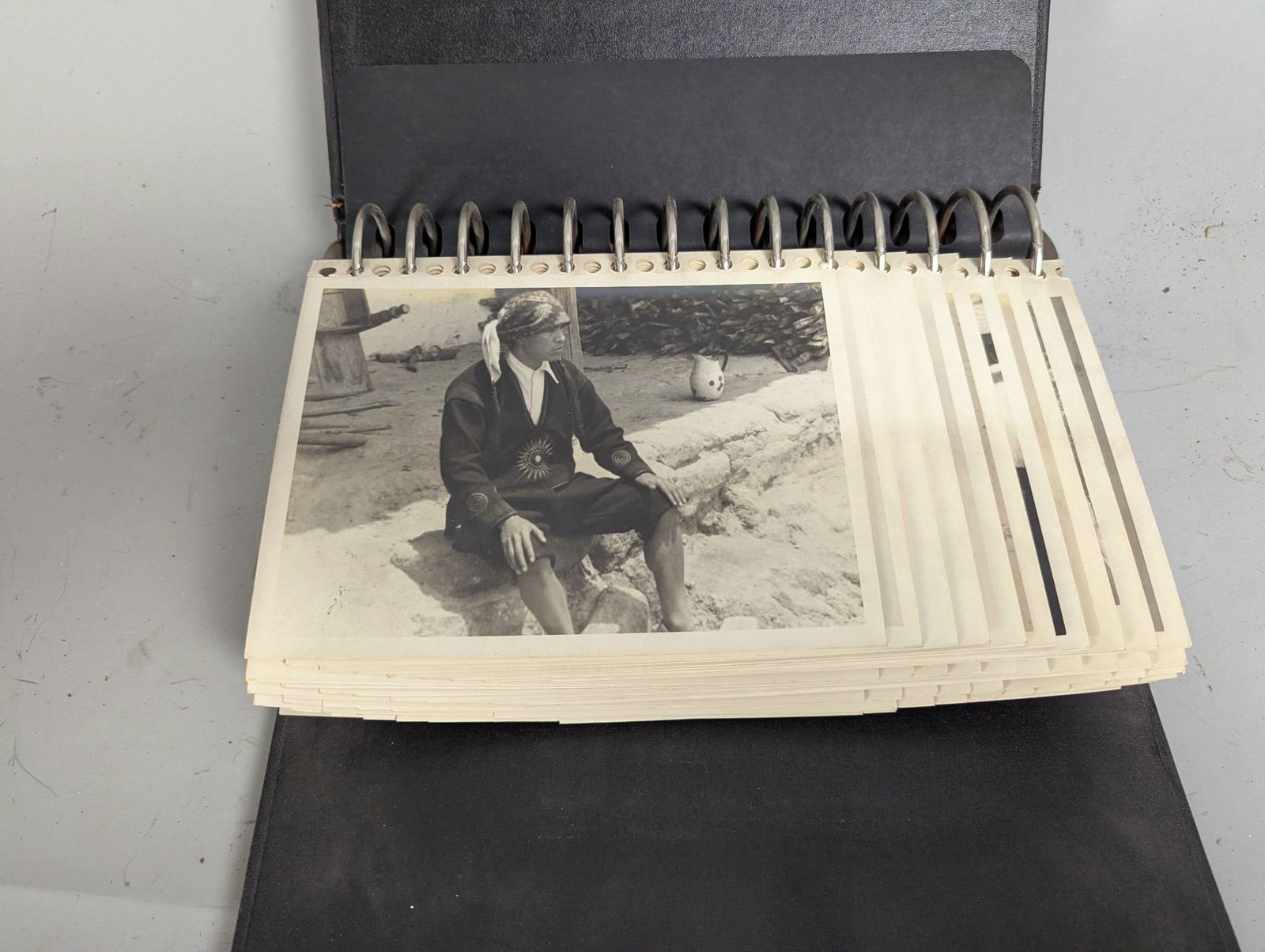 57 Black and White Photographs of Mexico and Its People Circa 1950s: 57 black and white photographs of Mexico and its people, approximately 6 x 8 inches each, from the 1950s. The photographs, presented in a spiral-bound album, depict a variety of subjects including