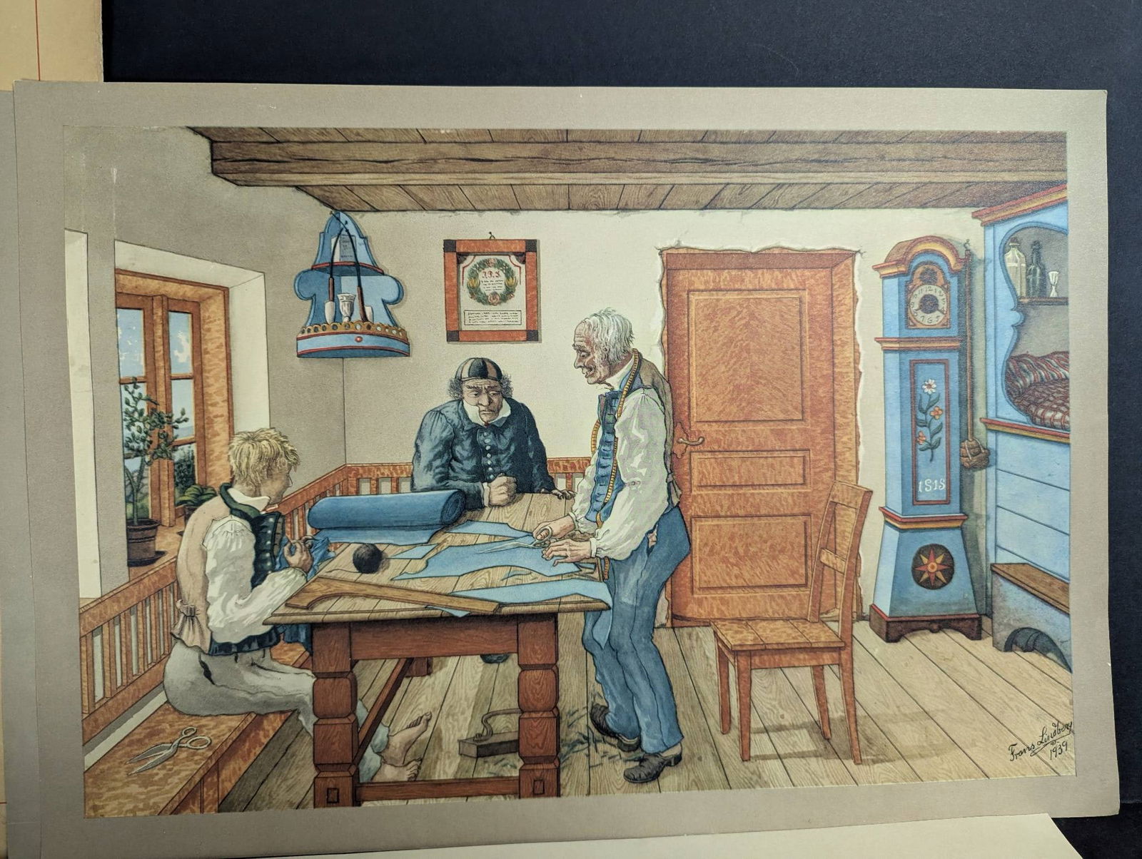 Skanska Folklivsbild by Frans Lindberg Depicting Scanian Folk Life - 5