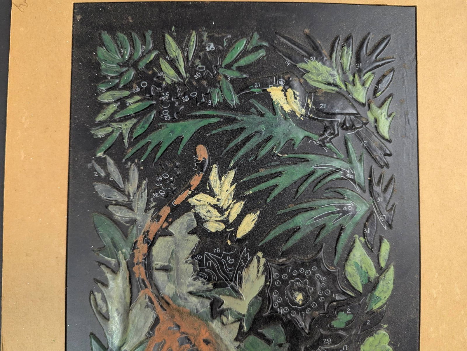 1970s Relief Plastic Paint by Number Jungle Scenes - 3