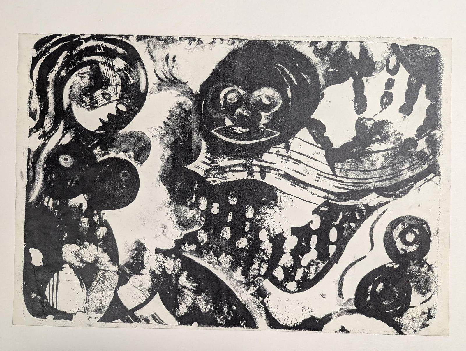 Joan Miro Style Lithograph Marked J Annonay of Abstract Forms - 2