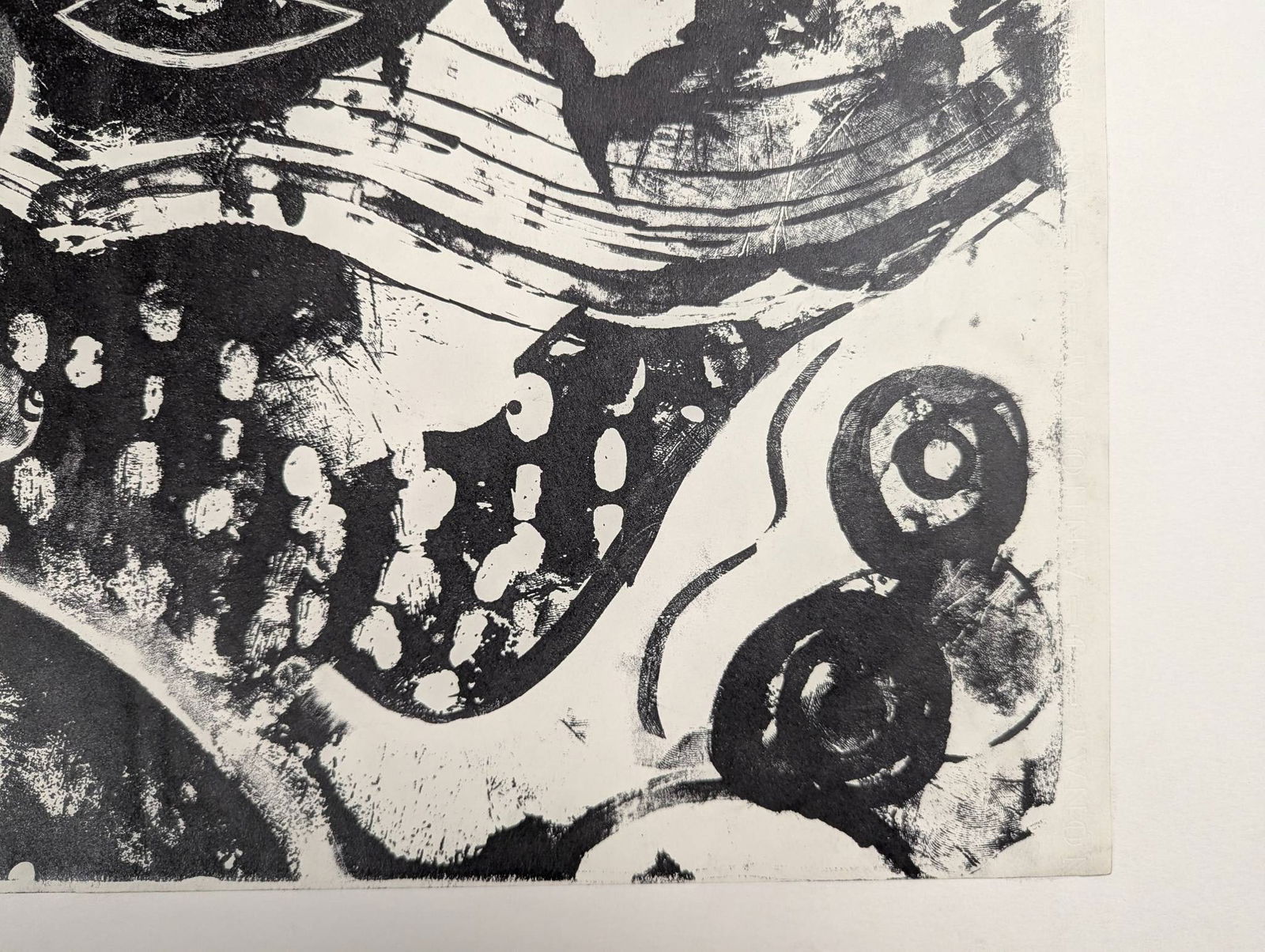 Joan Miro Style Lithograph Marked J Annonay of Abstract Forms - 8