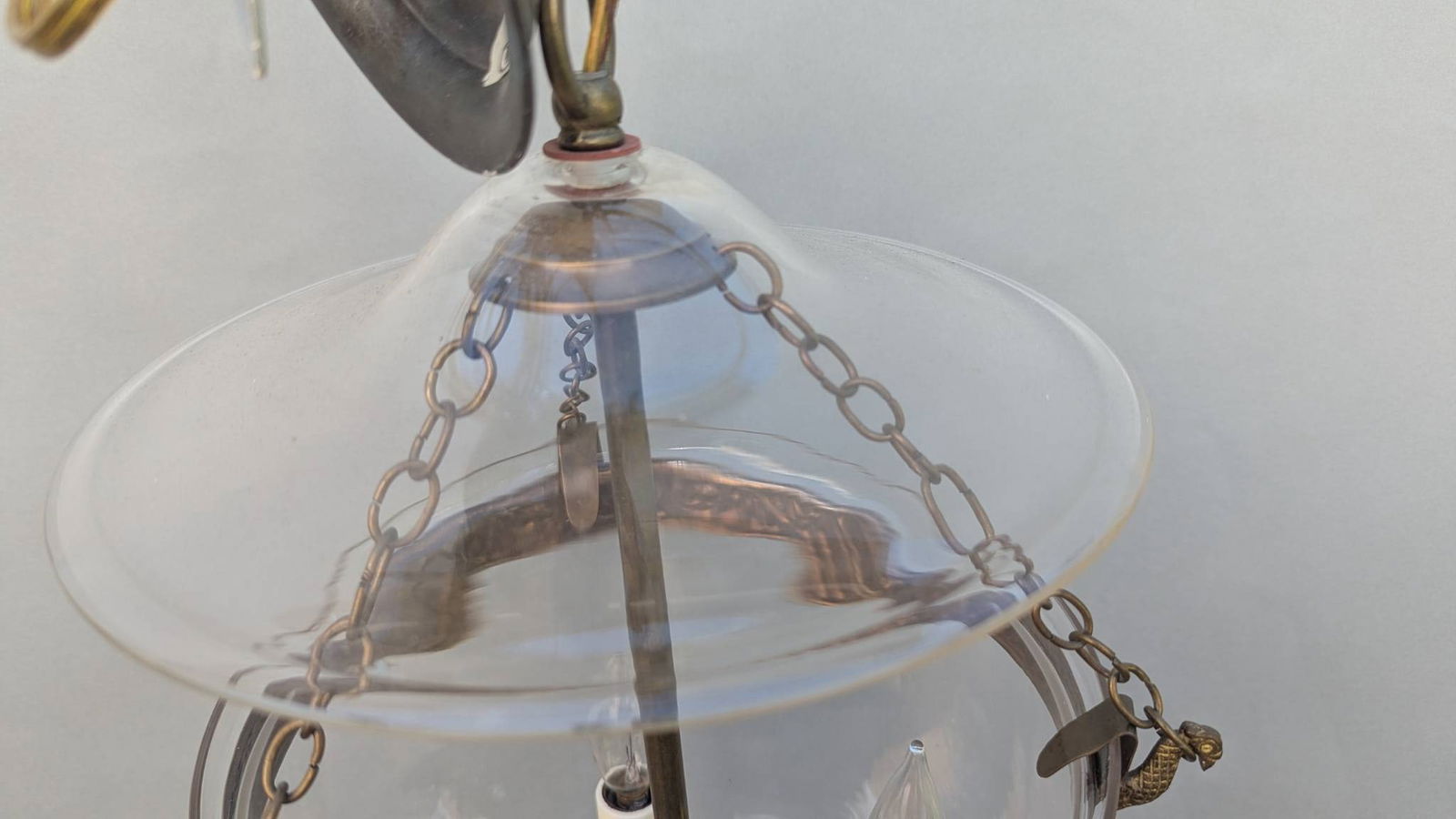 Vaughan Petite Bell Jar Blown Glass Lantern Pendent Fixture - 2