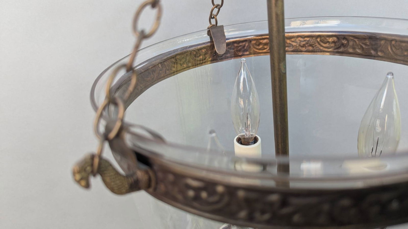 Vaughan Petite Bell Jar Blown Glass Lantern Pendent Fixture - 3