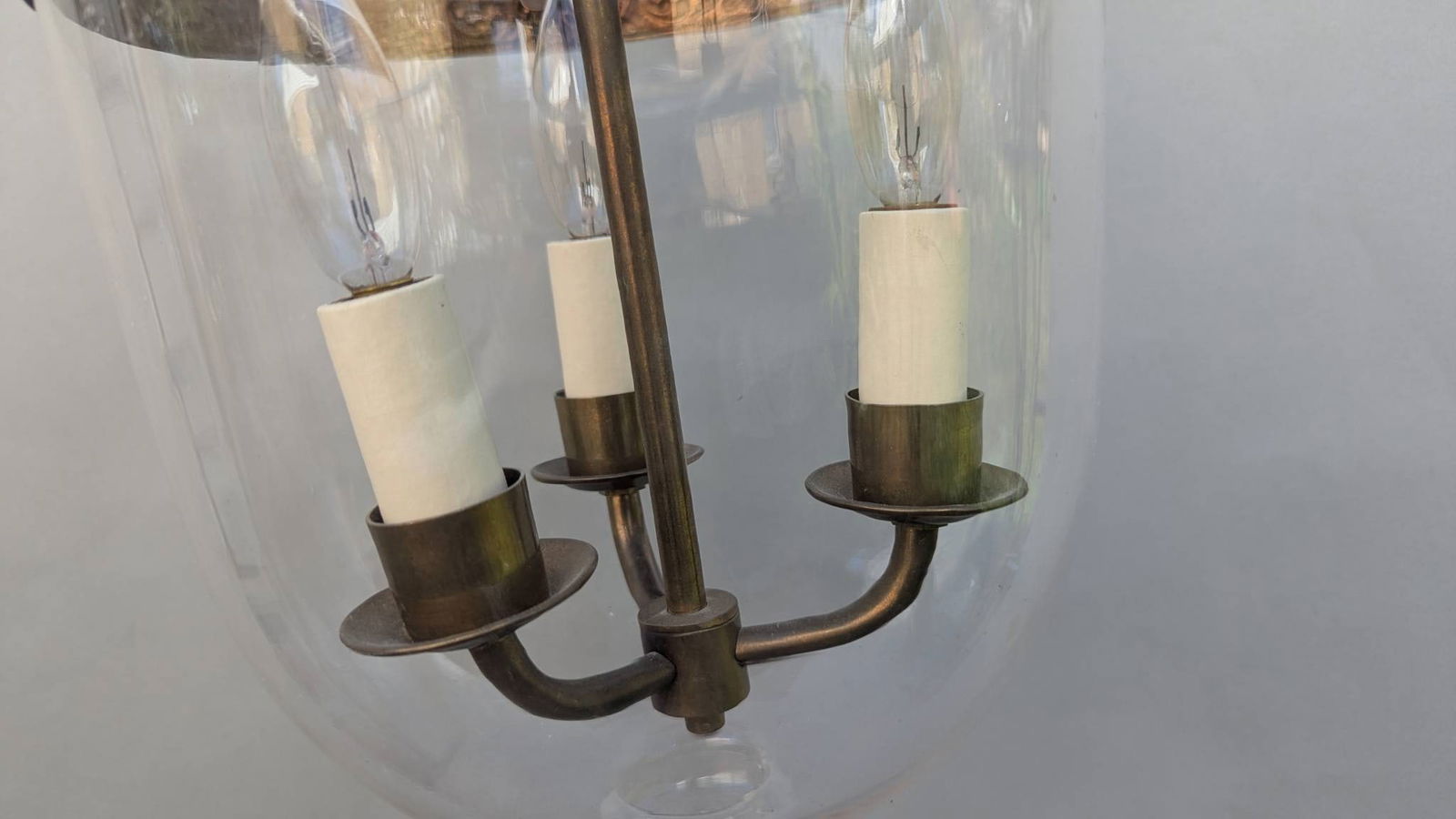 Vaughan Petite Bell Jar Blown Glass Lantern Pendent Fixture - 5