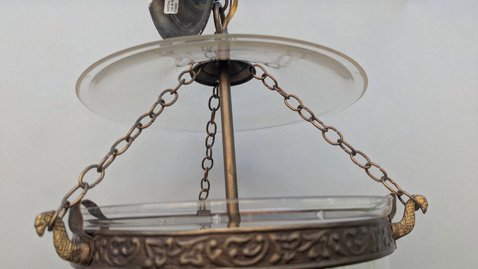 Vaughan Petite Bell Jar Blown Glass Lantern Pendent Fixture - 7