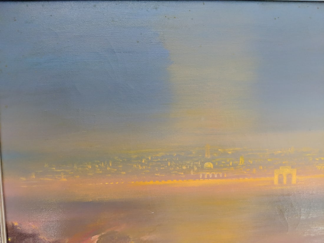 Semproniu Iclozan Large Oil Painting Jesus Praying over Jerusalem - 10