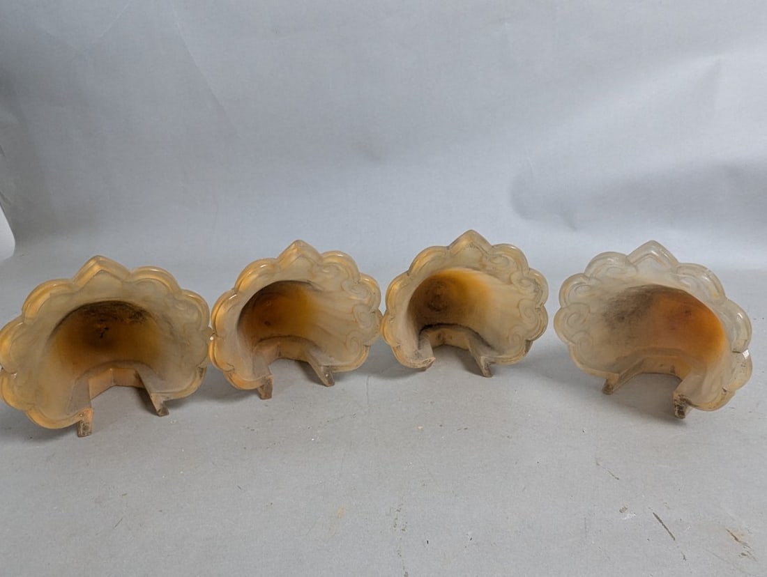 Art Deco Slip Shade Sconce Covers Set of Four Antique Lighting - 4