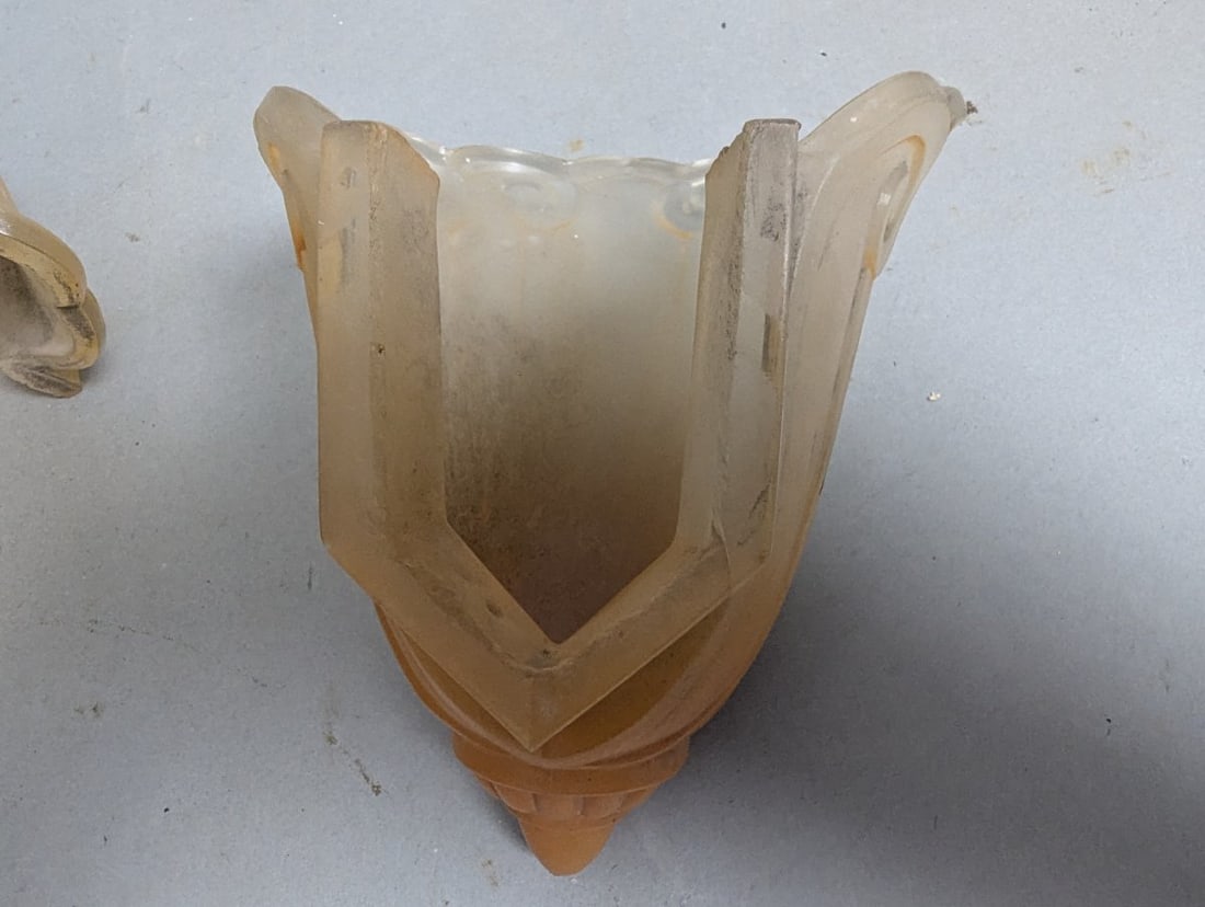 Art Deco Slip Shade Sconce Covers Set of Four Antique Lighting - 5