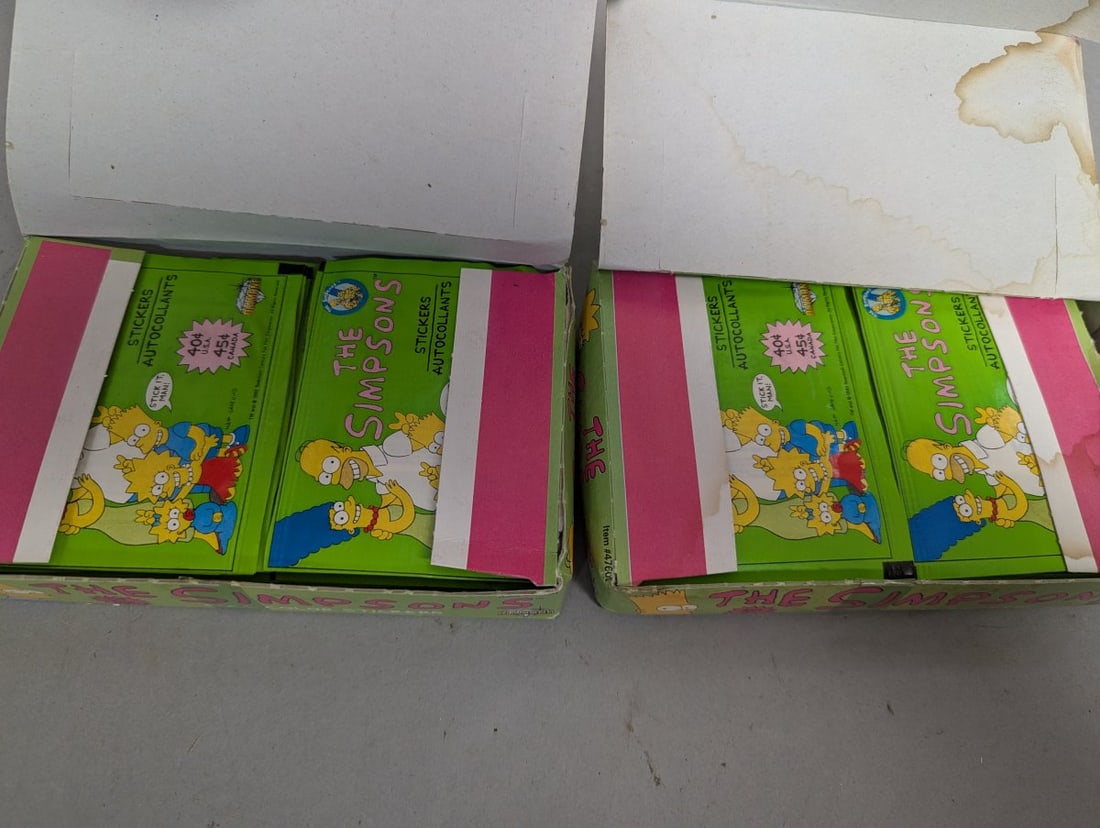 Vintage The Simpsons Full Color Stickers Display Boxes Lot - 4